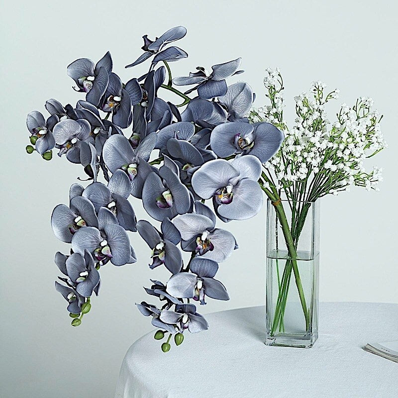 2Pcs 40 Inch Artificial Silk Orchid Stems