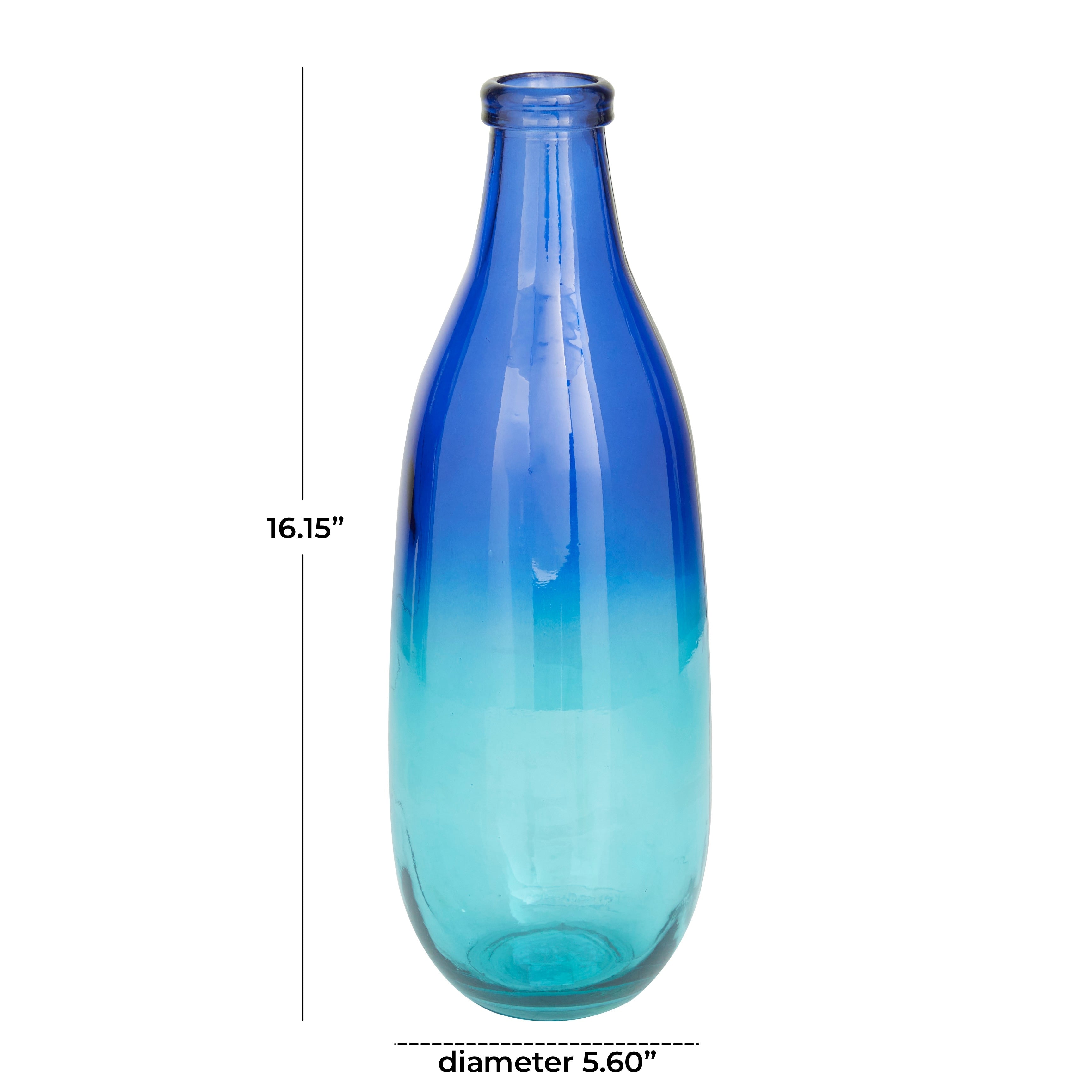 Recycled Glass Bottle Vase Collection Made in Spain - Multiple Sizes - Clear, Blue, Teal, Green