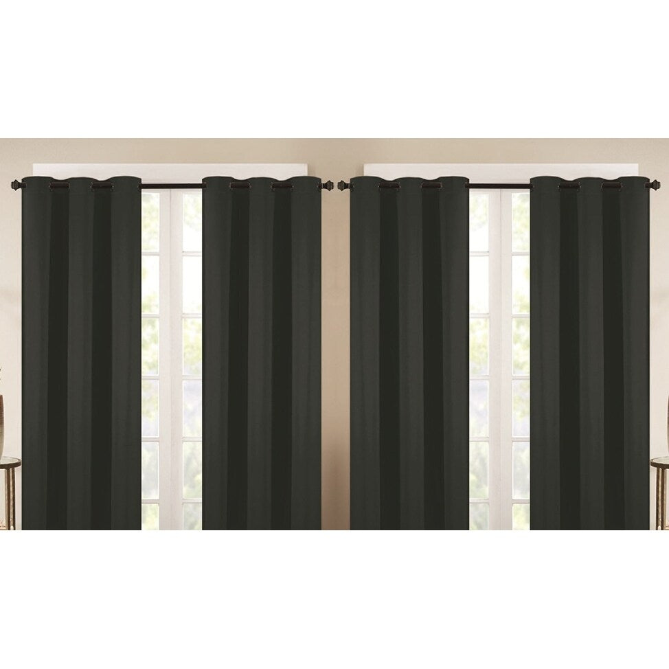 J&V Textiles 4 Panels Room Darkening Thermal Insulated Blackout Grommet Window Curtain Panels for Living Room - 38X84