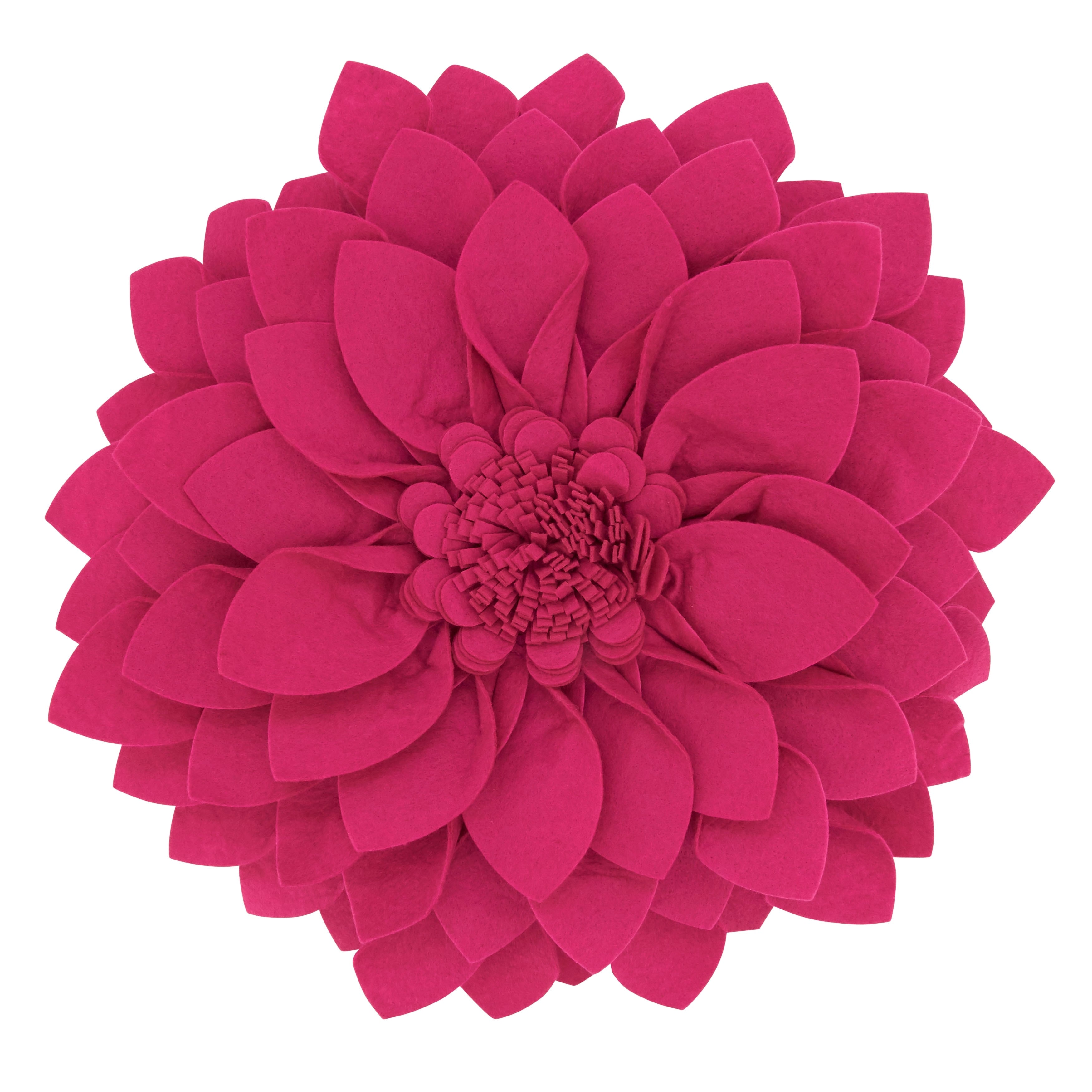 Felt Flower Design Throw Pillow