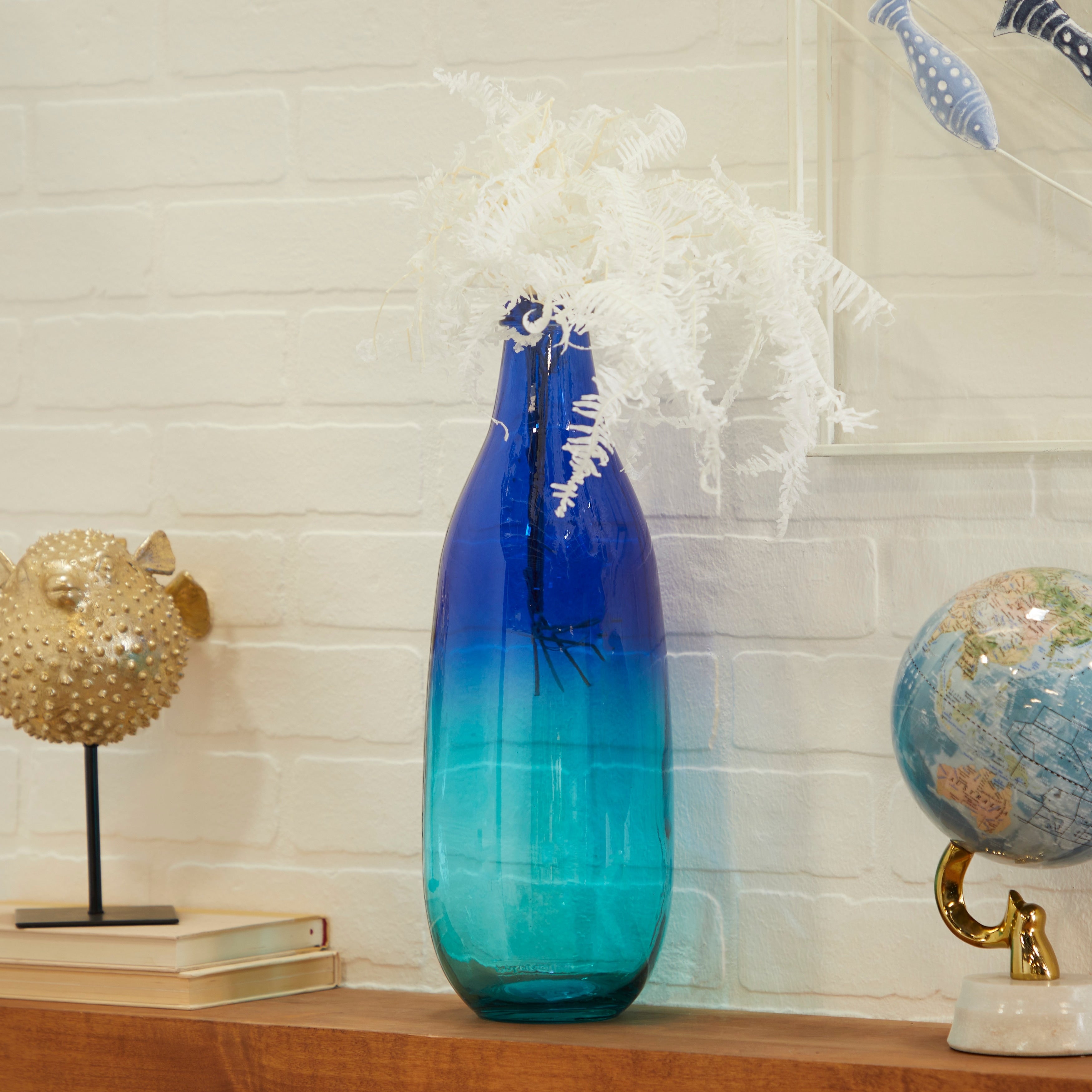 Recycled Glass Bottle Vase Collection Made in Spain - Multiple Sizes - Clear, Blue, Teal, Green