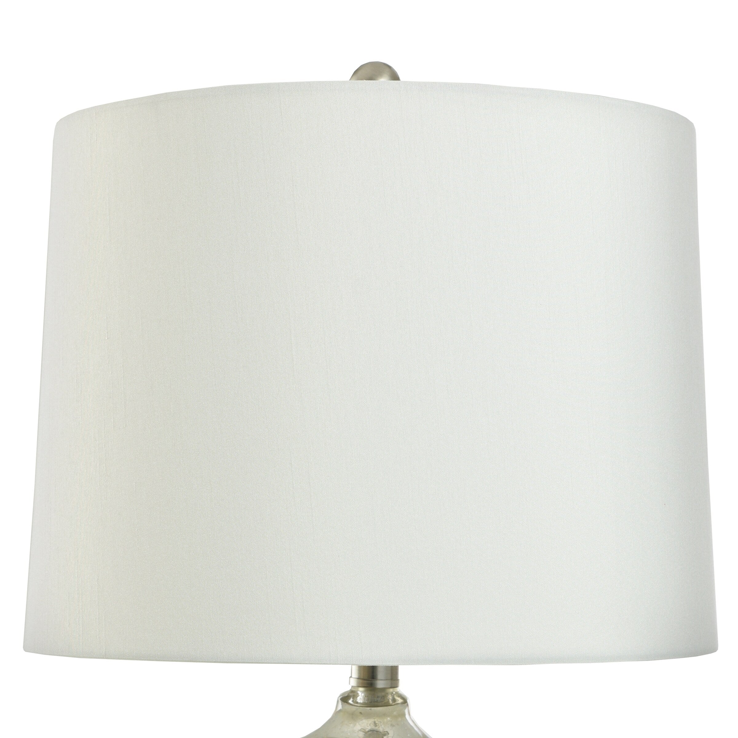 StyleCraft Mercury Glass Silver Mercury Table Lamp - Off White Shade