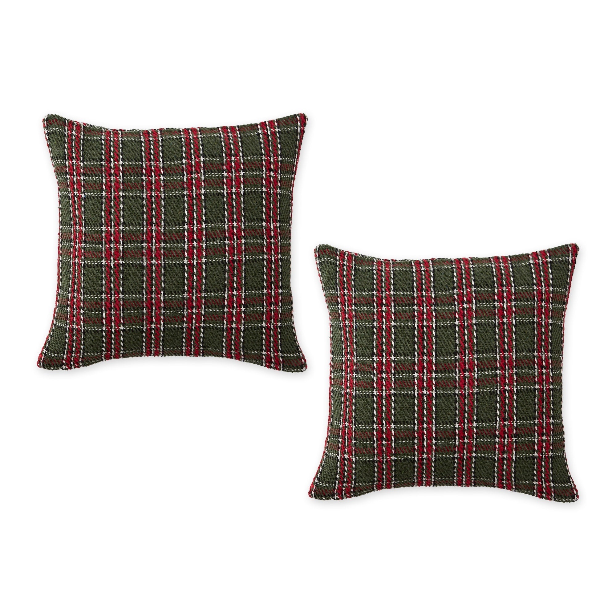 Christmas Plaid Recycled Cotton Pillow Cover 18x18 (Set of 2)