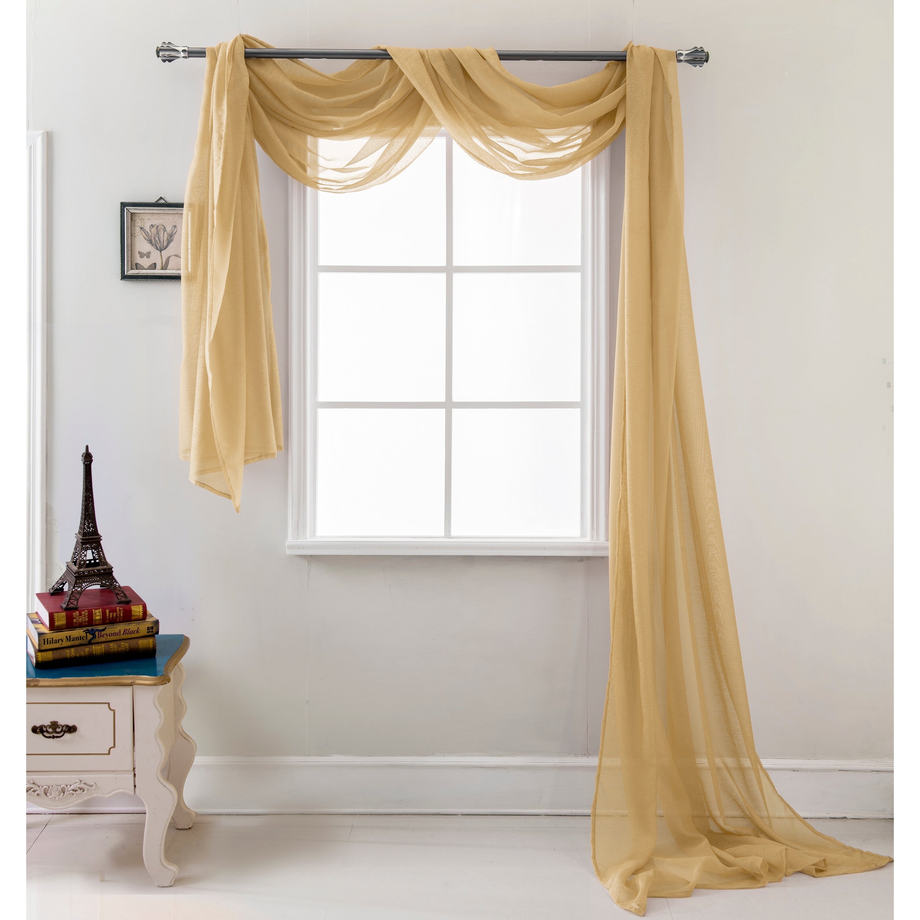 Celine Solid Sheer Curtain Canopy Bed Wedding Scarf