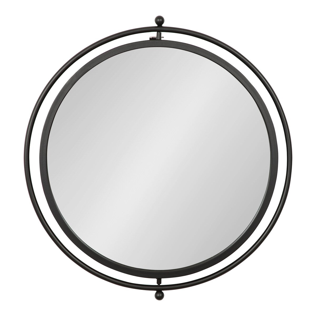 Kate and Laurel Baron Rustic Pivot Mirror, 21 Diameter, Raw Iron