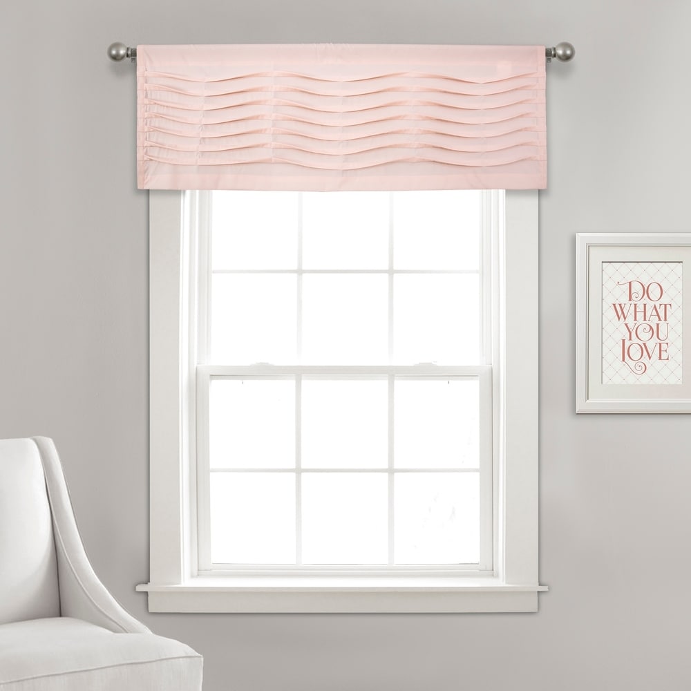 Porch & Den Kinnaman Wave Texture Window Curtain Valance - 18l x 52w - 18l x 52w