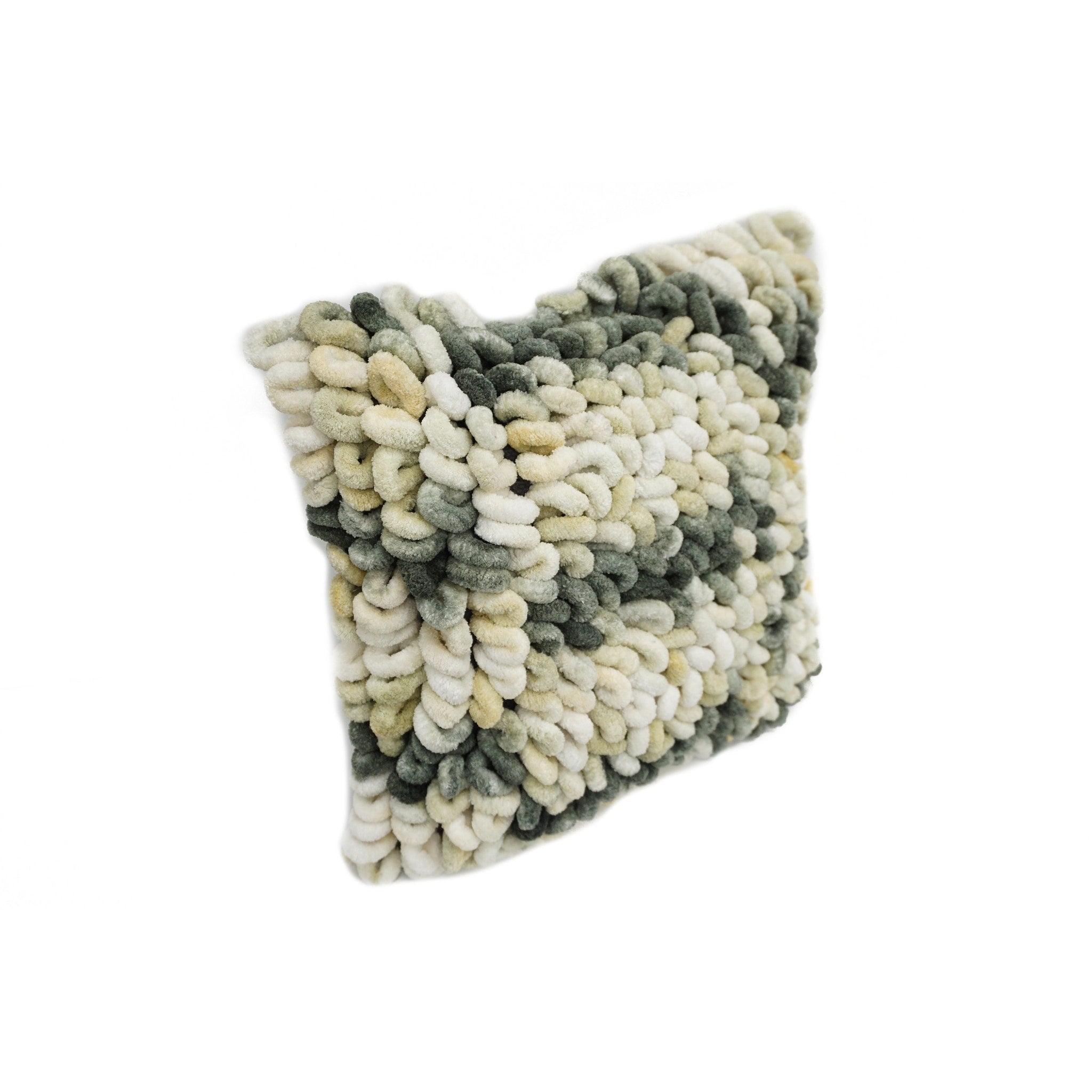 Home&Manor Burford Gray Shaggy Loop Designer Throw Pillow