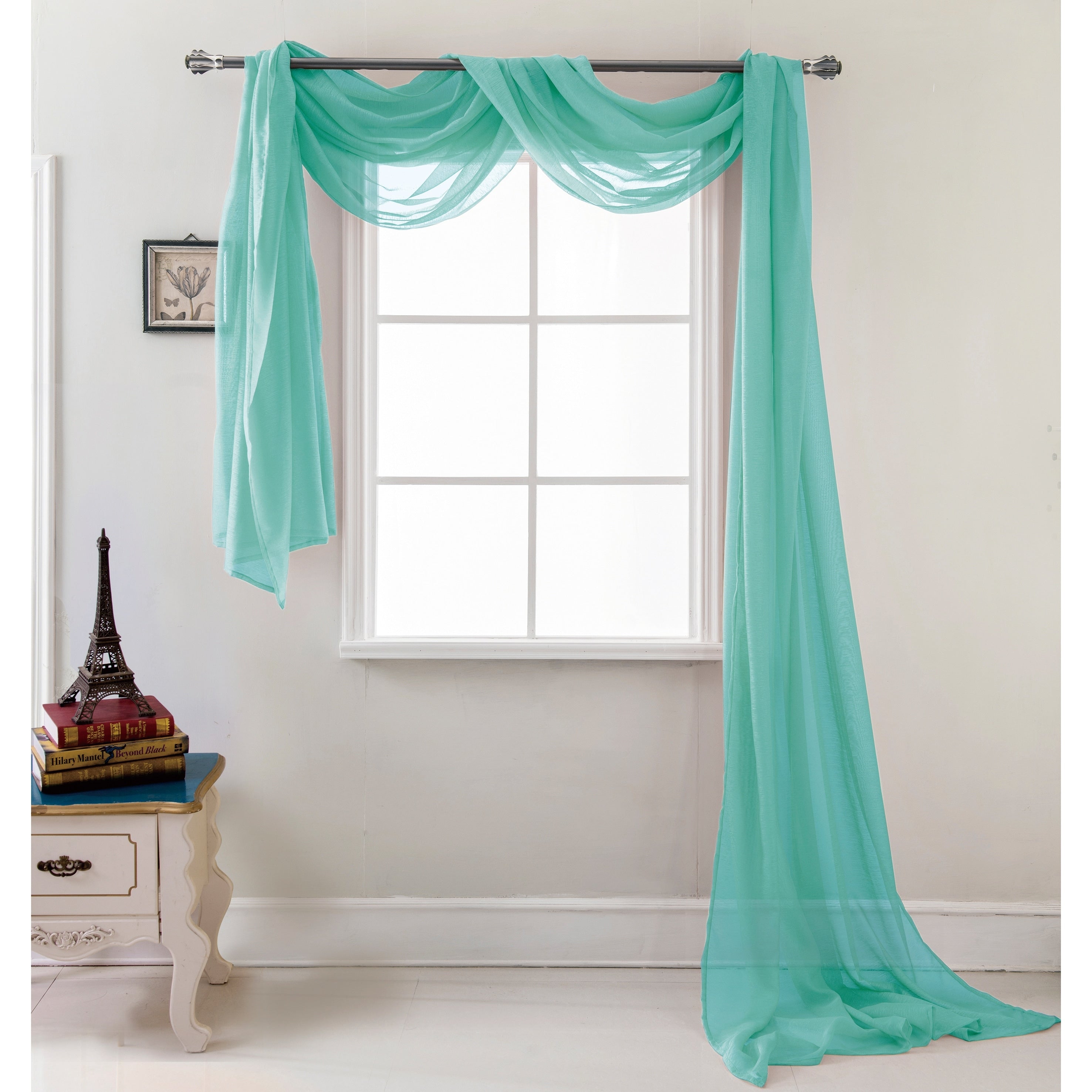 Celine Solid Sheer Curtain Canopy Bed Wedding Scarf