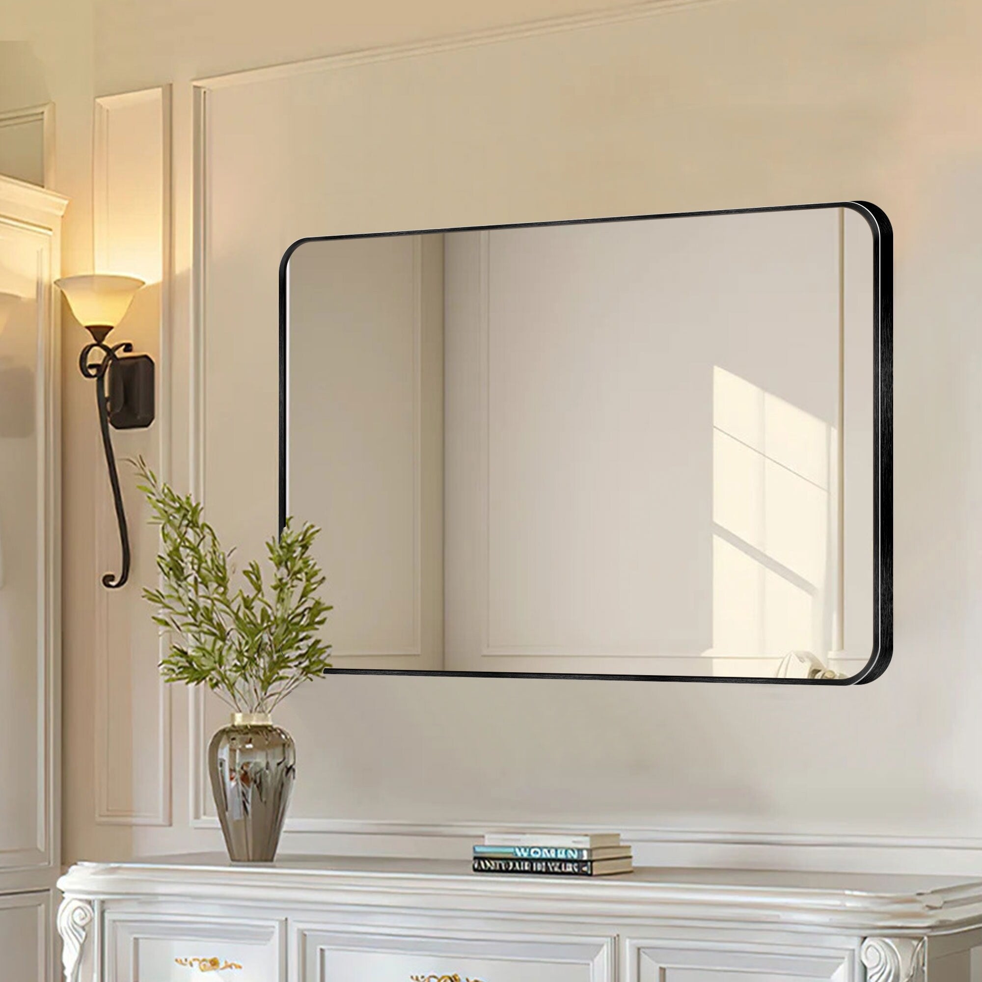 Wall Mount Bathroom Rectangle Vanity Mirror (Horizontal/Vertical)