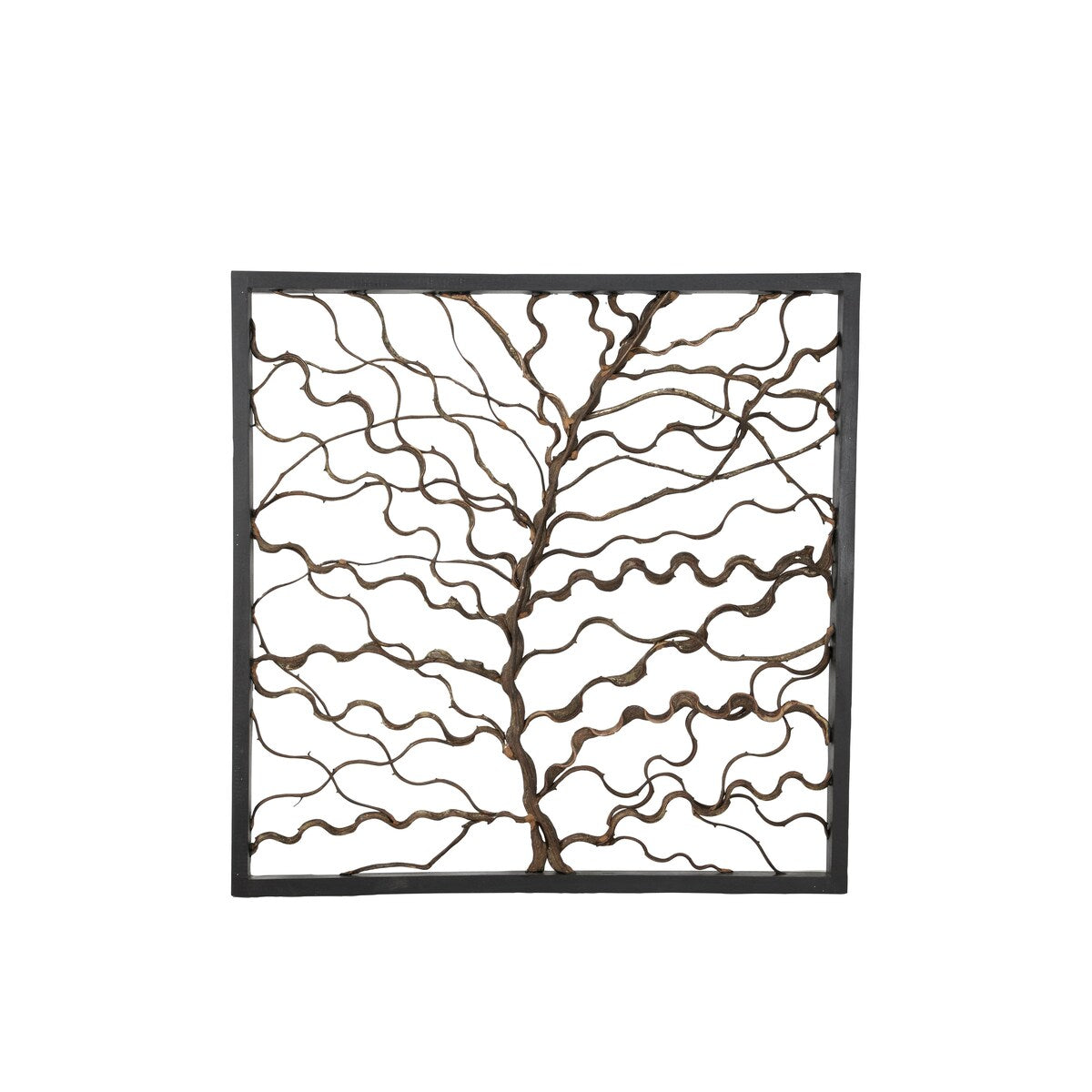 Wood Tree Branch Home Wall Decor with Black Frame - Brown - Roche River Decor