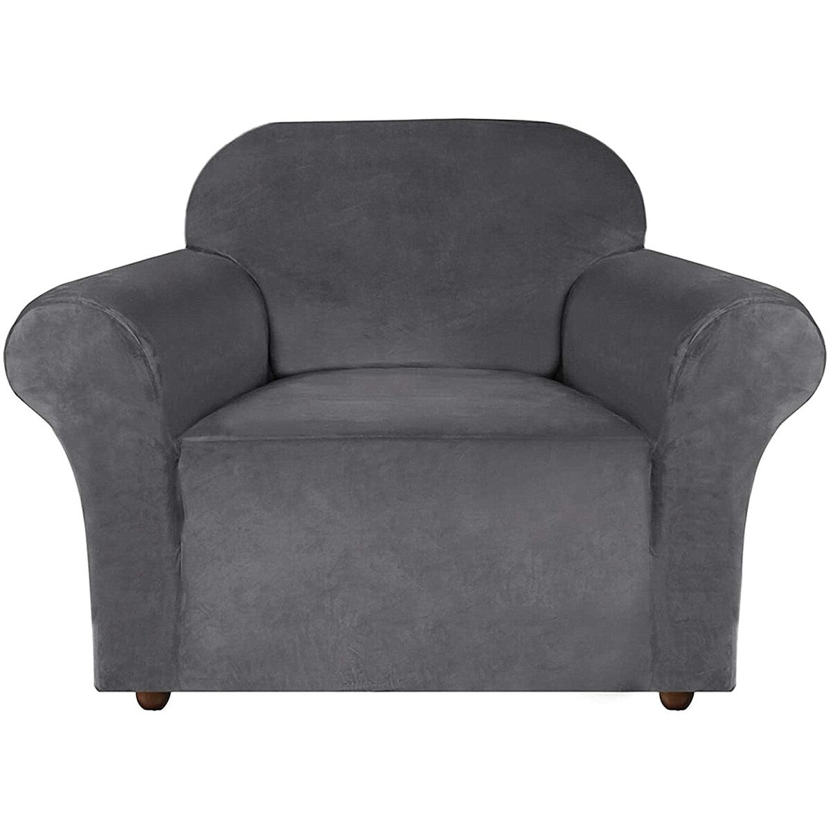 Enova Home Ultra Soft Thick Stretch Velvet Fabric Armchair Slipcover for Living Room