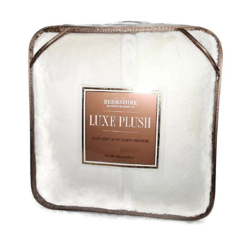 Berkshire Luxe Reversible Plush King Blanket Vanilla Cream - Beige