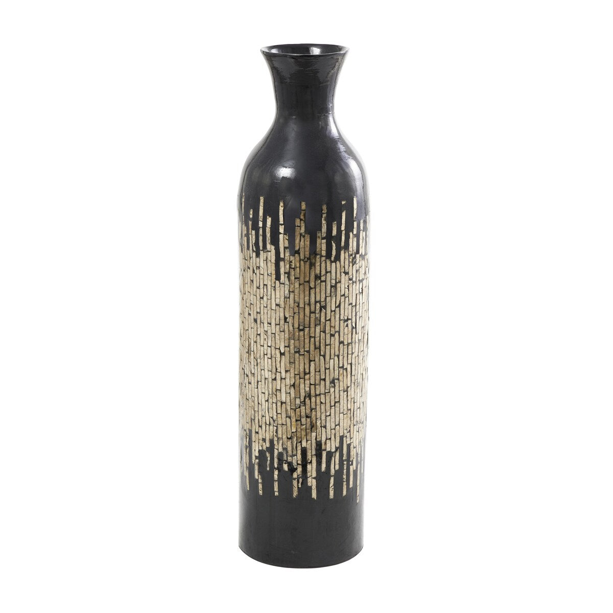 Capiz Shell Handmade Decorative Vase with Ombre Design - Black - Roche River Decor