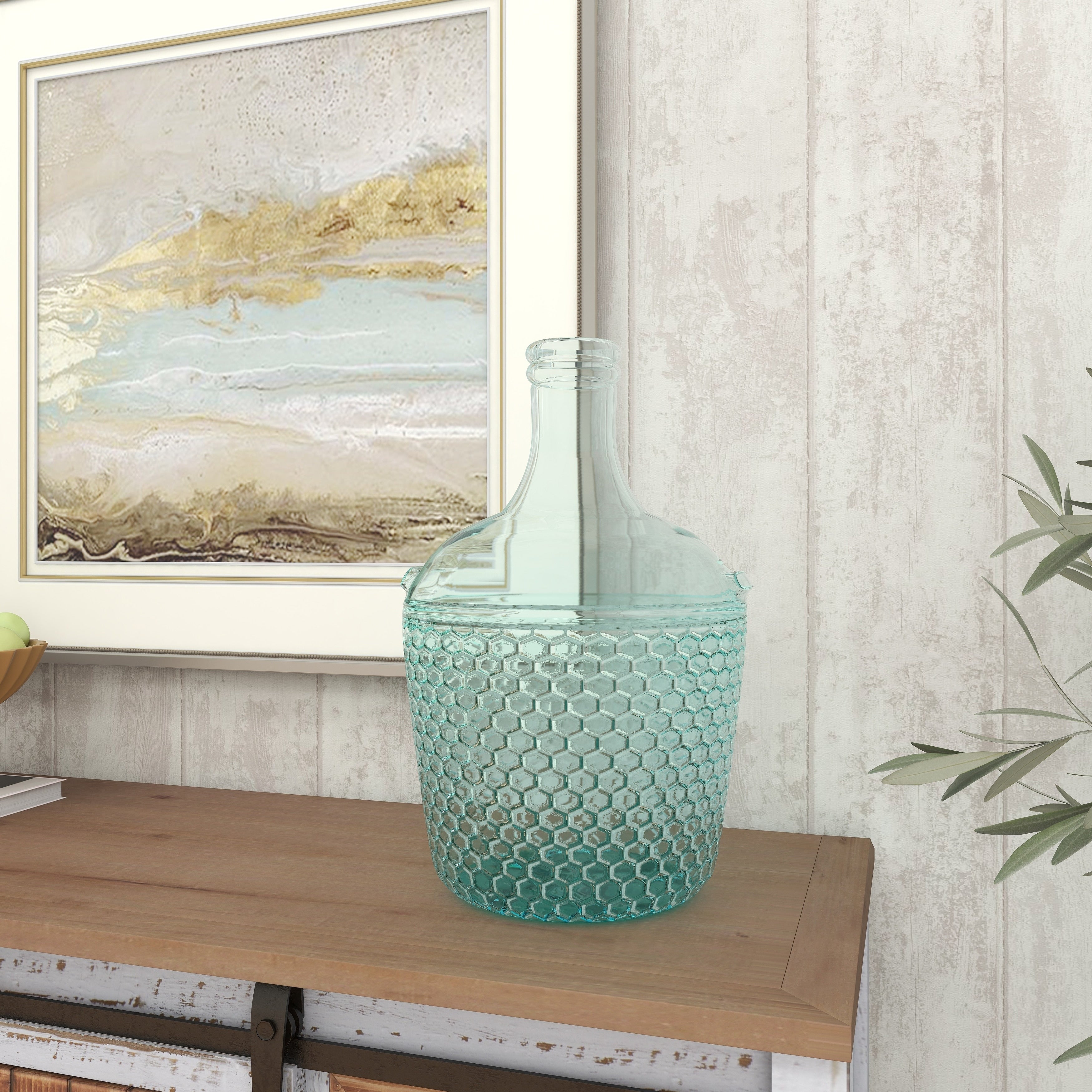 Recycled Glass Bottle Vase Collection Made in Spain - Multiple Sizes - Clear, Blue, Teal, Green