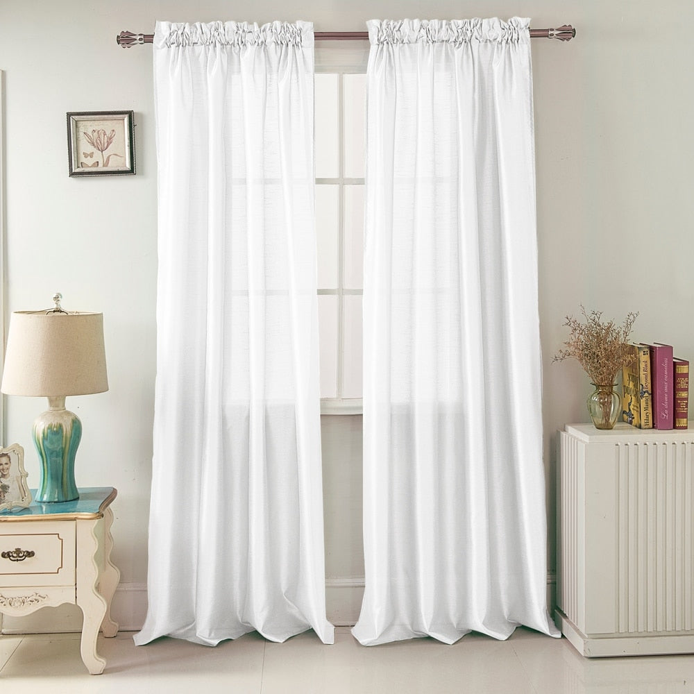 Porch & Den Eads Faux Silk 90-inch Rod Pocket Curtain Panel