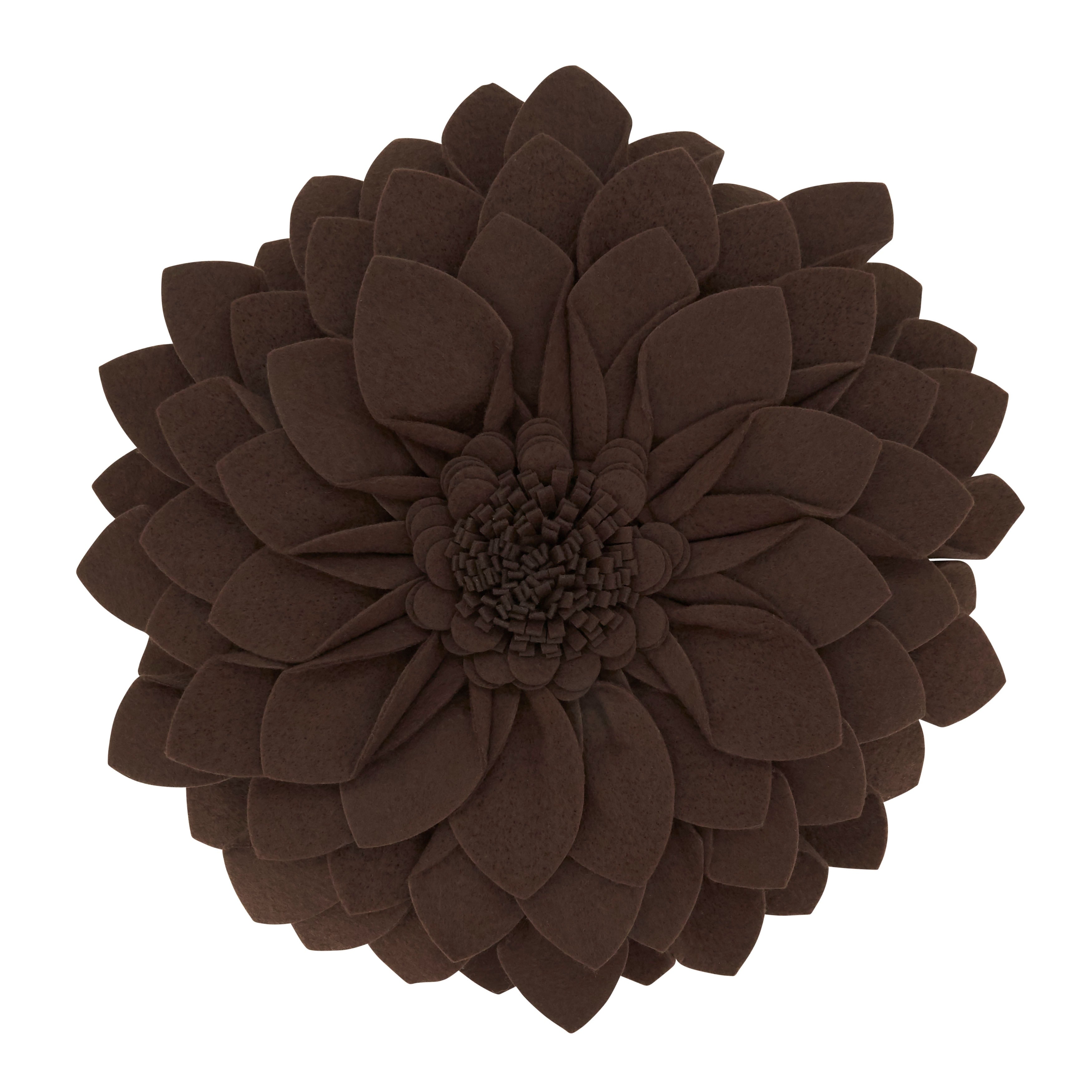 Felt Flower Design Throw Pillow