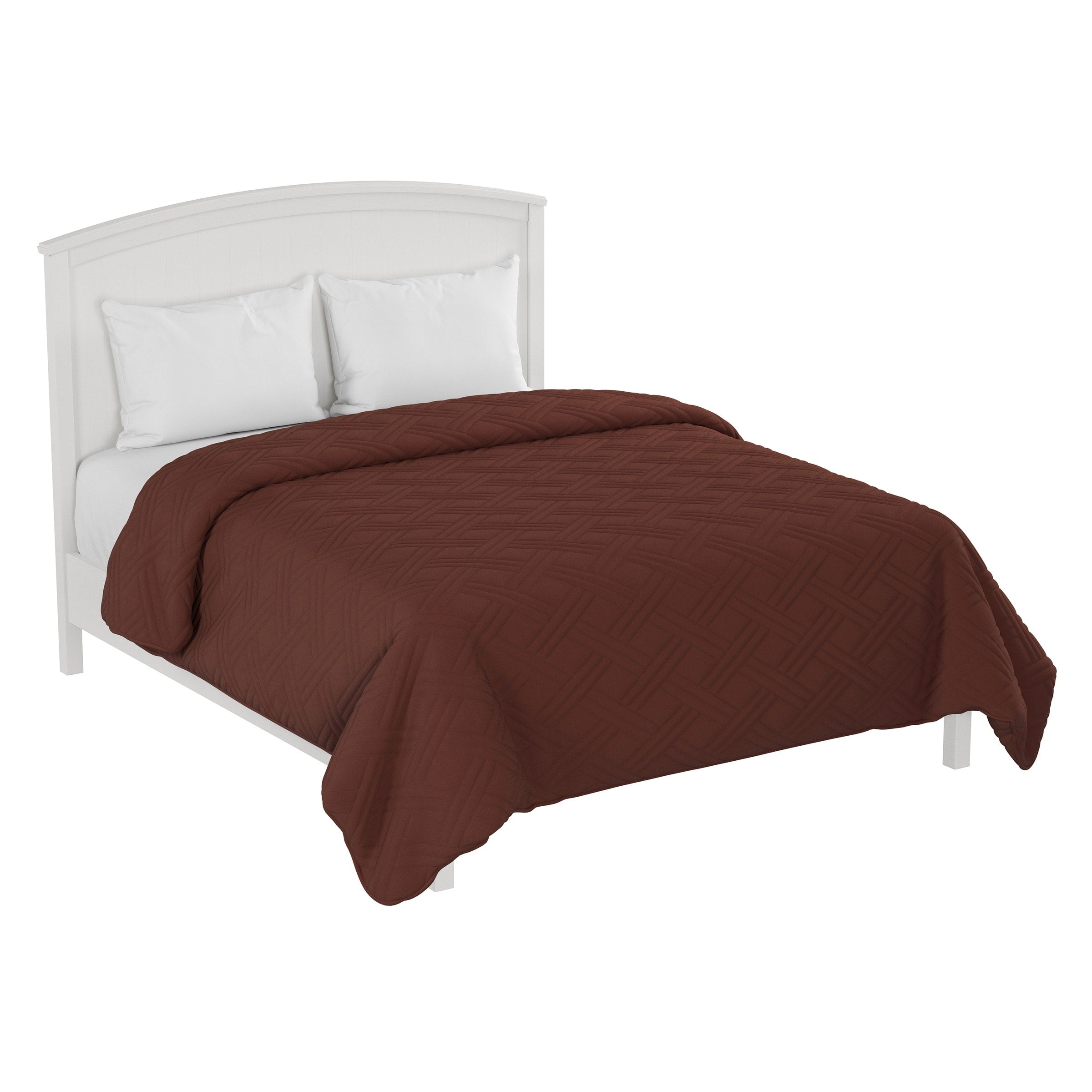 Quilt Coverlet - All-Season Washable Bedspread - Basket-Weave Polyester Bedding with Quilted Pattern by Windsor Home