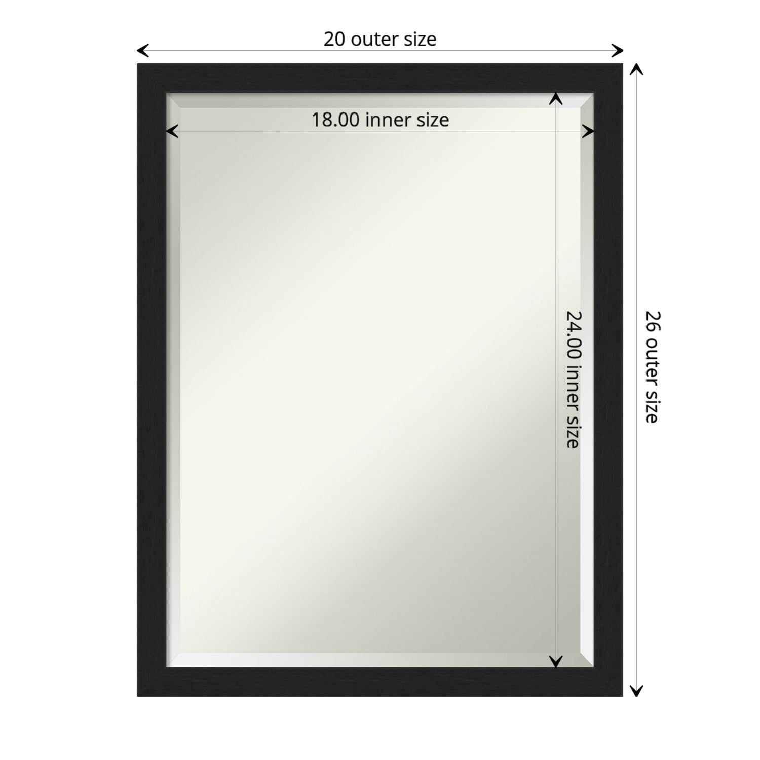 Beveled Bathroom Wall Mirror - Grace Brushed Narrow Frame