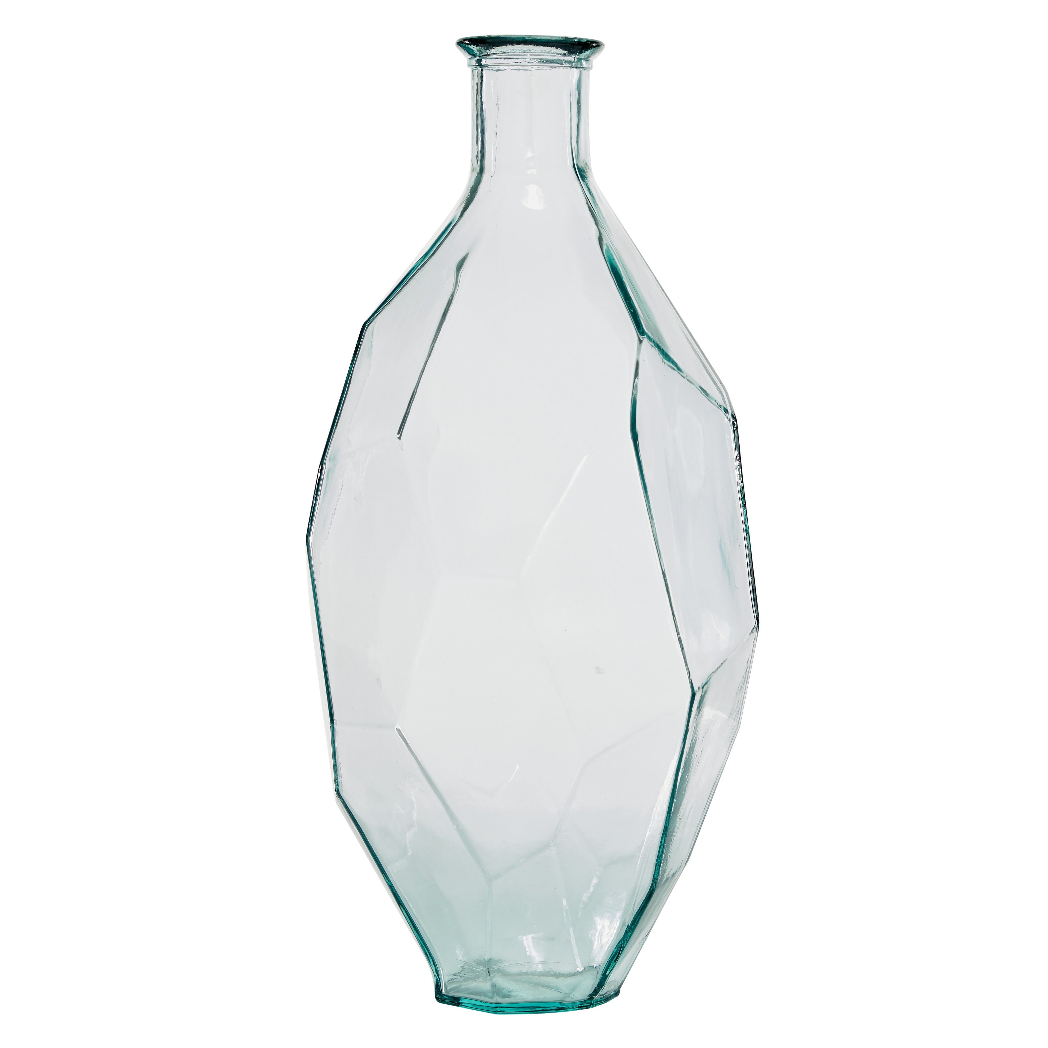 Recycled Glass Bottle Vase Collection Made in Spain - Multiple Sizes - Clear, Blue, Teal, Green