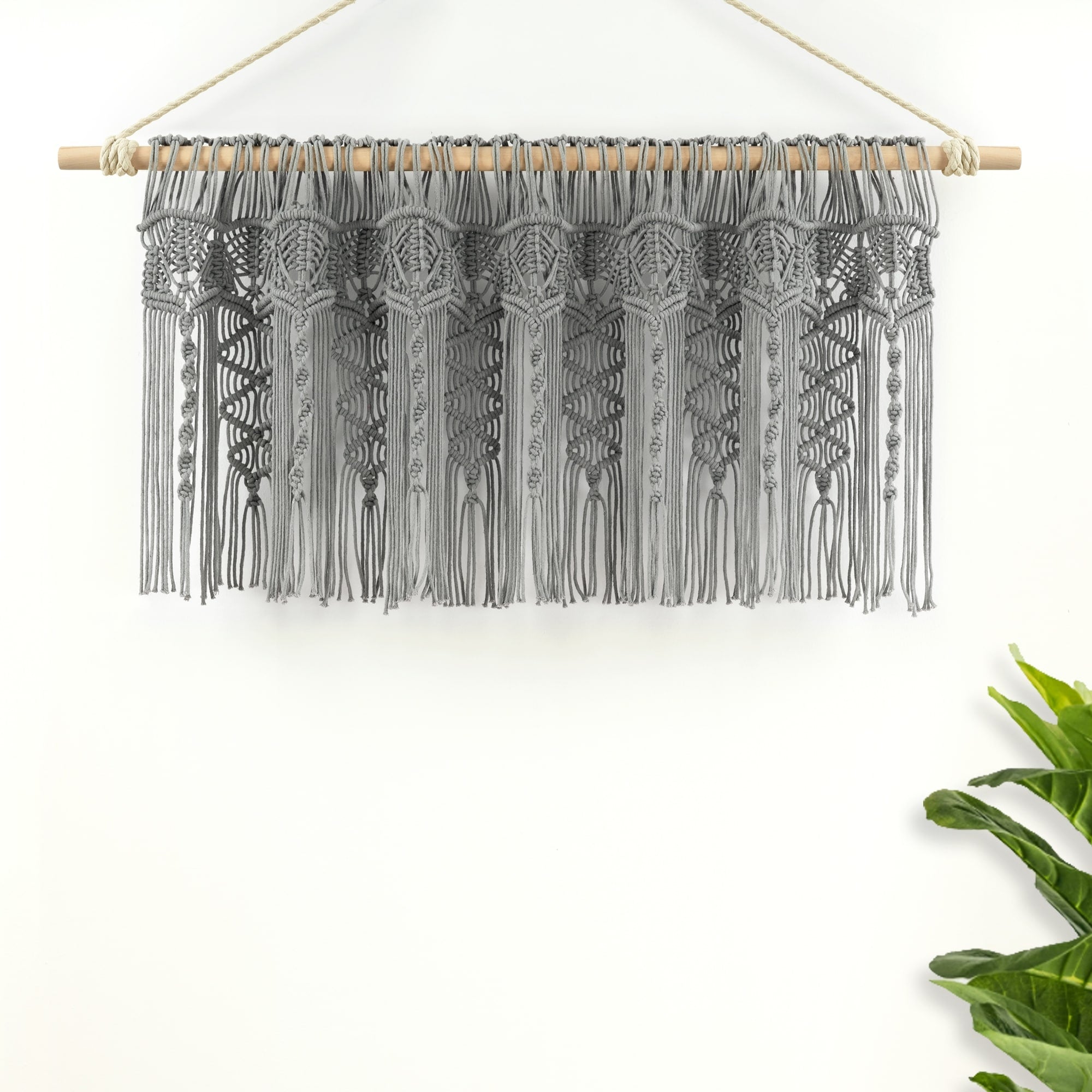 Lush Decor Boho Macrame Textured Cotton Valance/Kitchen Curtain/Wall Decor