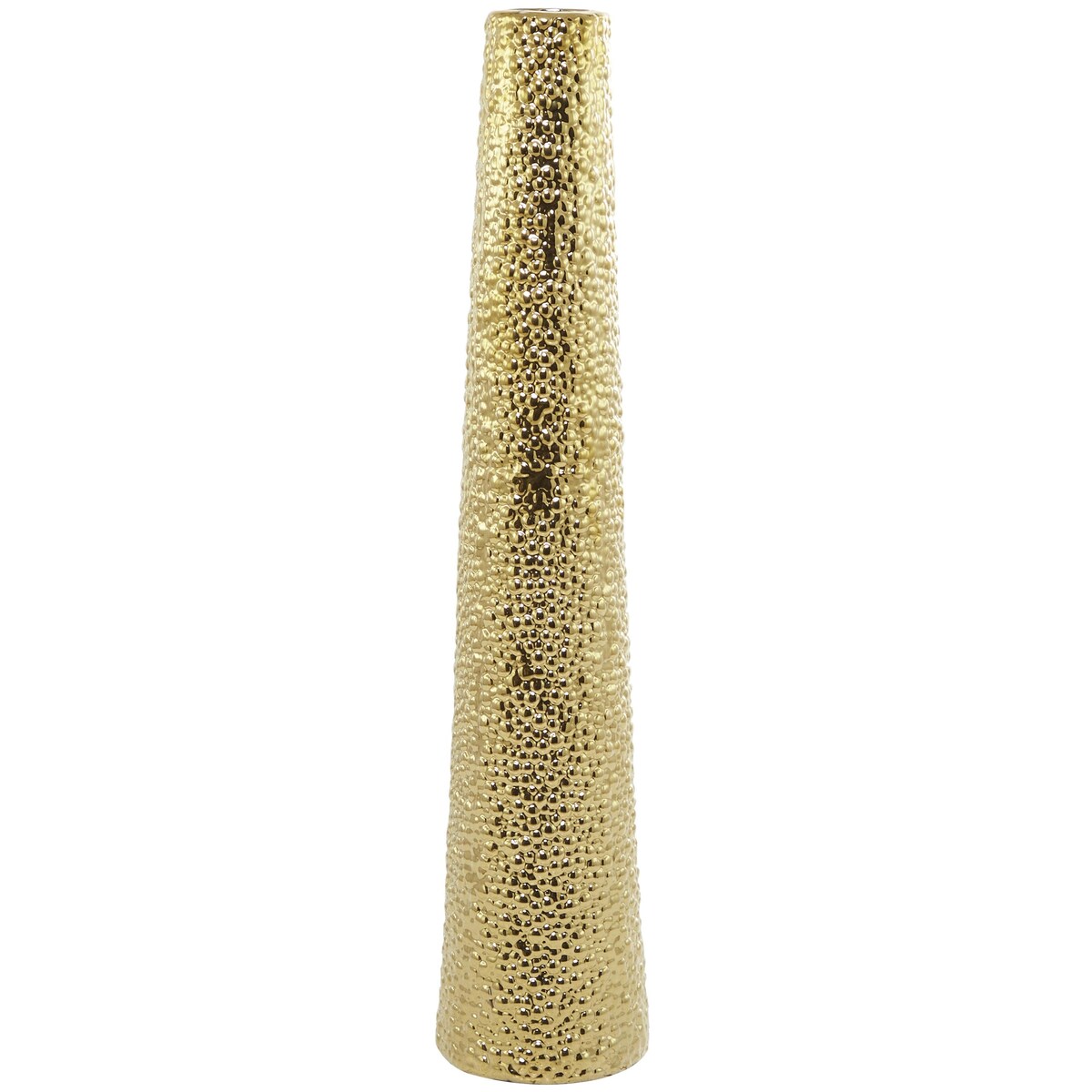 Ceramic Tall Cone Decorative Vase with Bubble Texture - Silver, White, Black, Gold - Roche River Decor