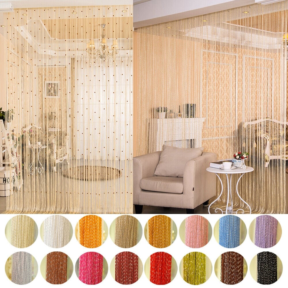 Extrta Wide Glitter String Crystal Beaded Tassel Curtain