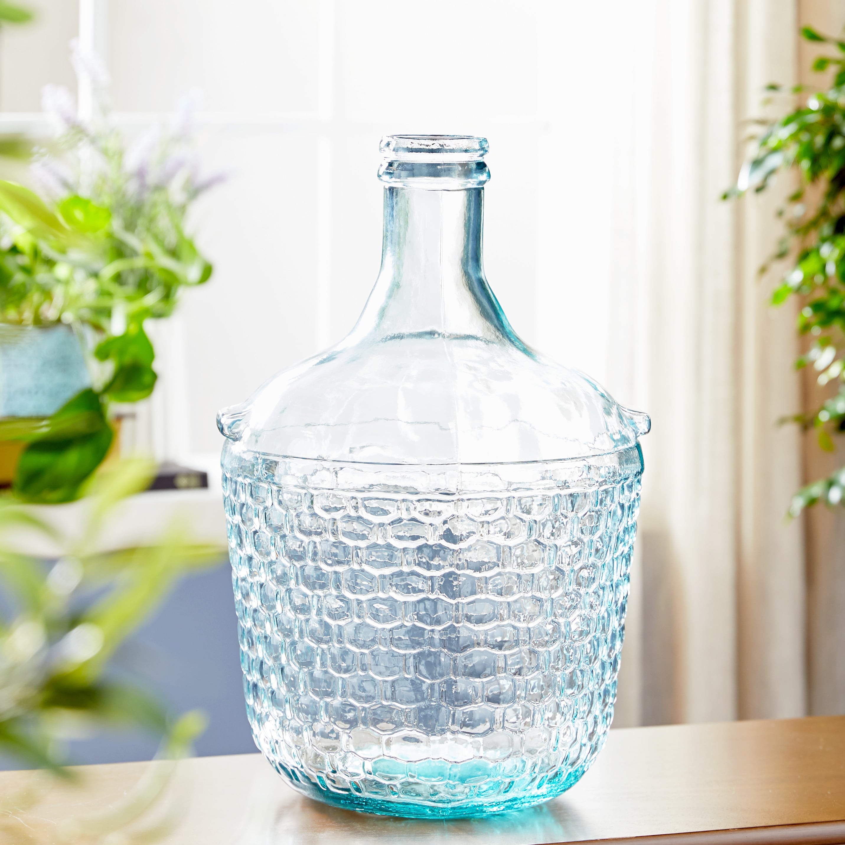 Recycled Glass Bottle Vase Collection Made in Spain - Multiple Sizes - Clear, Blue, Teal, Green