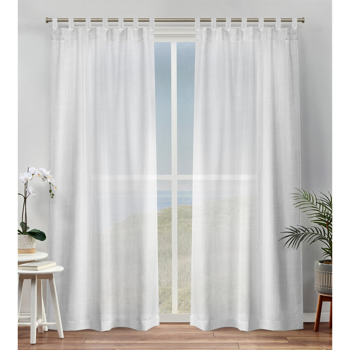 ATI Home Bella Sheer Tab Top Curtain Panel Pair