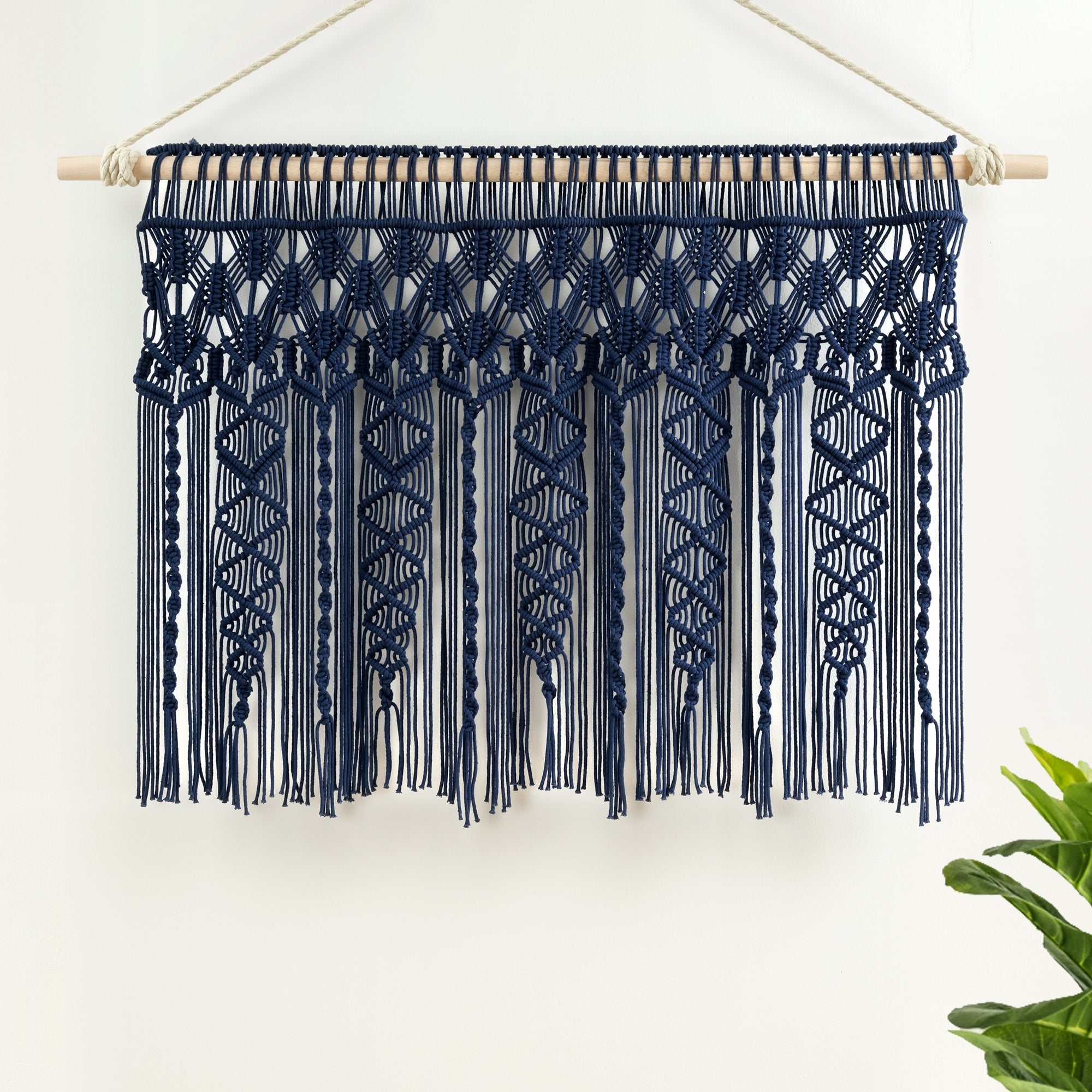 Lush Decor Boho Macrame Textured Cotton Valance/Kitchen Curtain/Wall Decor