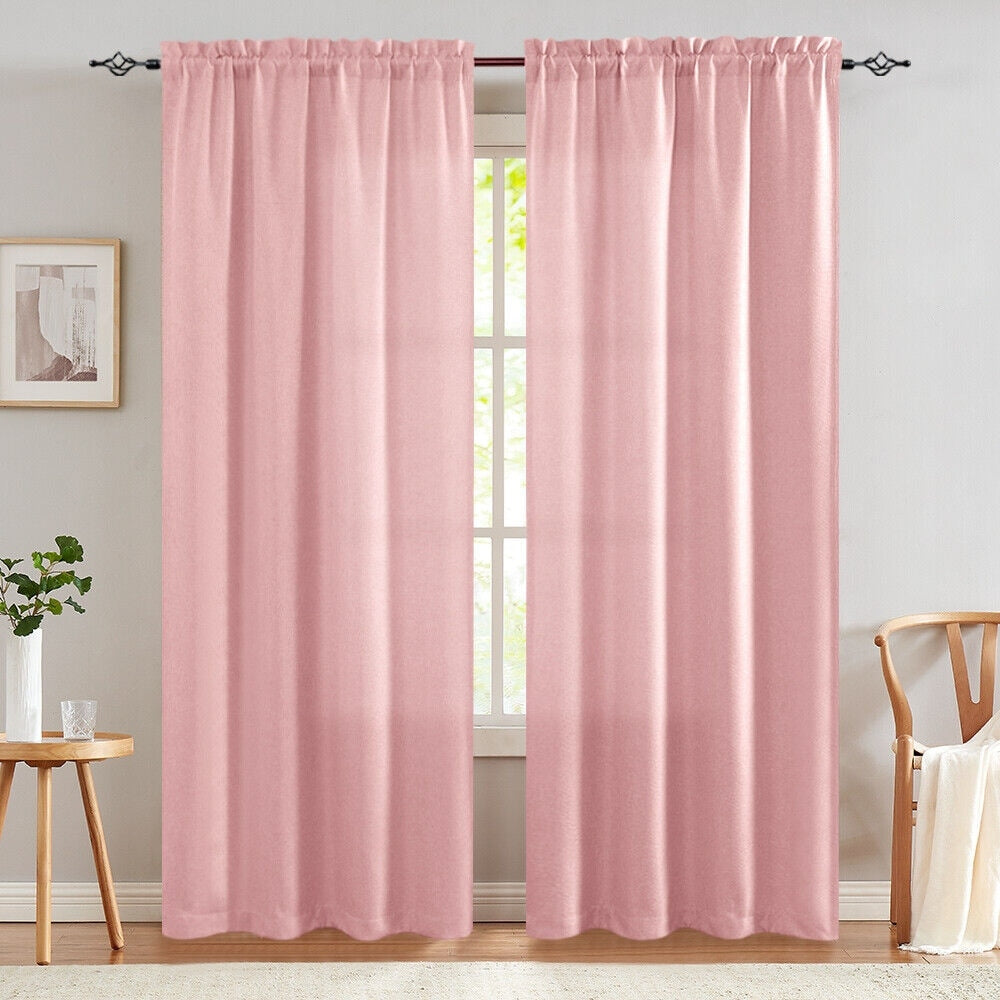 2 Pcs 2.5 Inch Rod Pocket Insulated Blackout Curtains 40x84