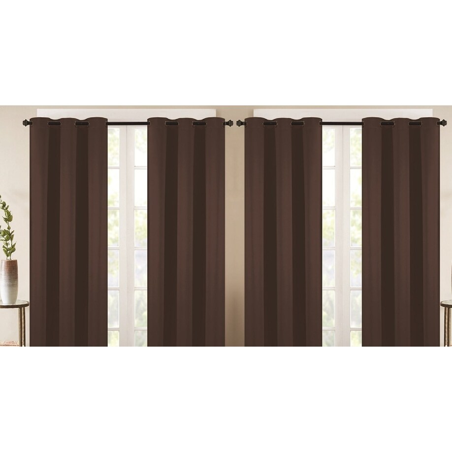 J&V Textiles 4 Panels Room Darkening Thermal Insulated Blackout Grommet Window Curtain Panels for Living Room - 38X84