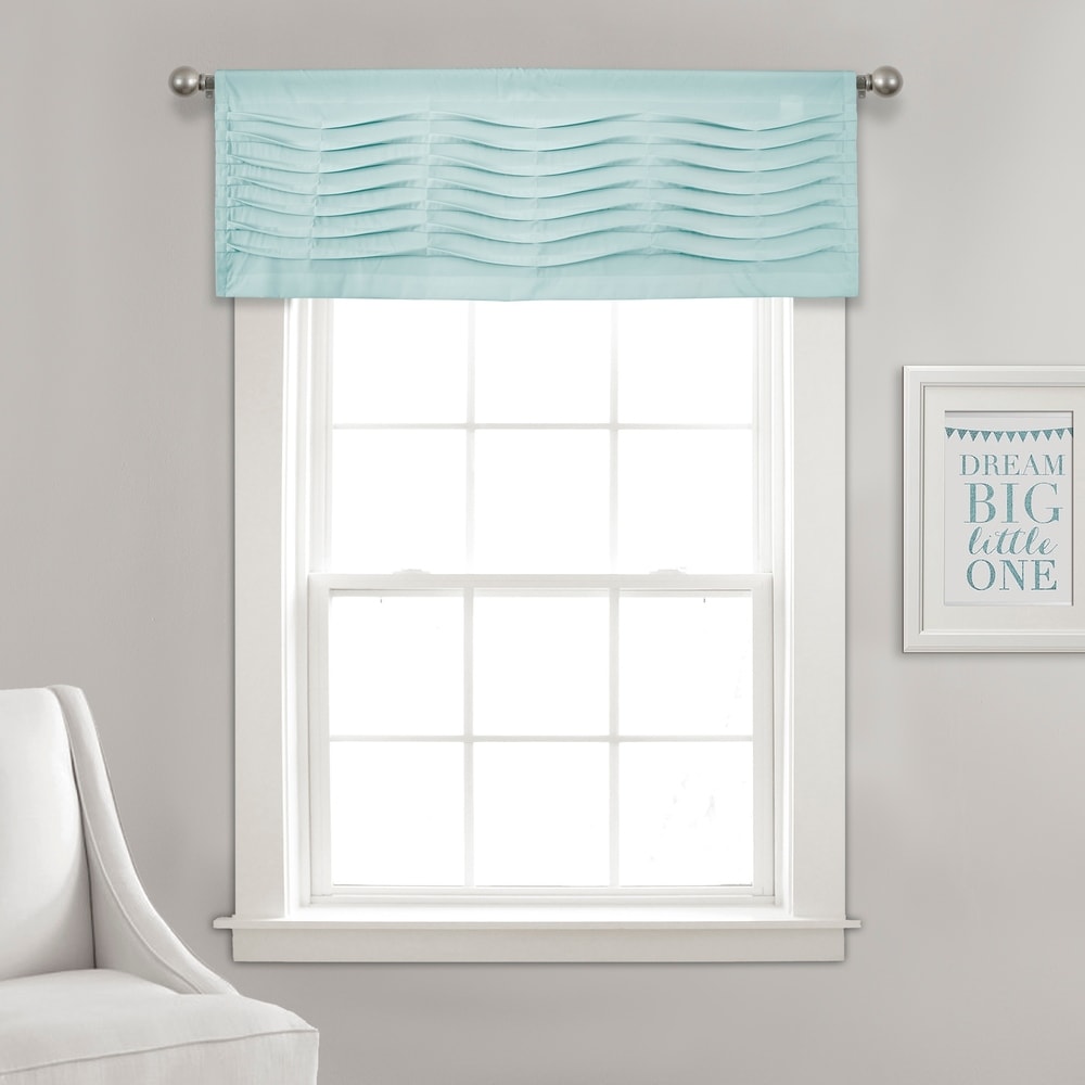 Porch & Den Kinnaman Wave Texture Window Curtain Valance - 18l x 52w - 18l x 52w