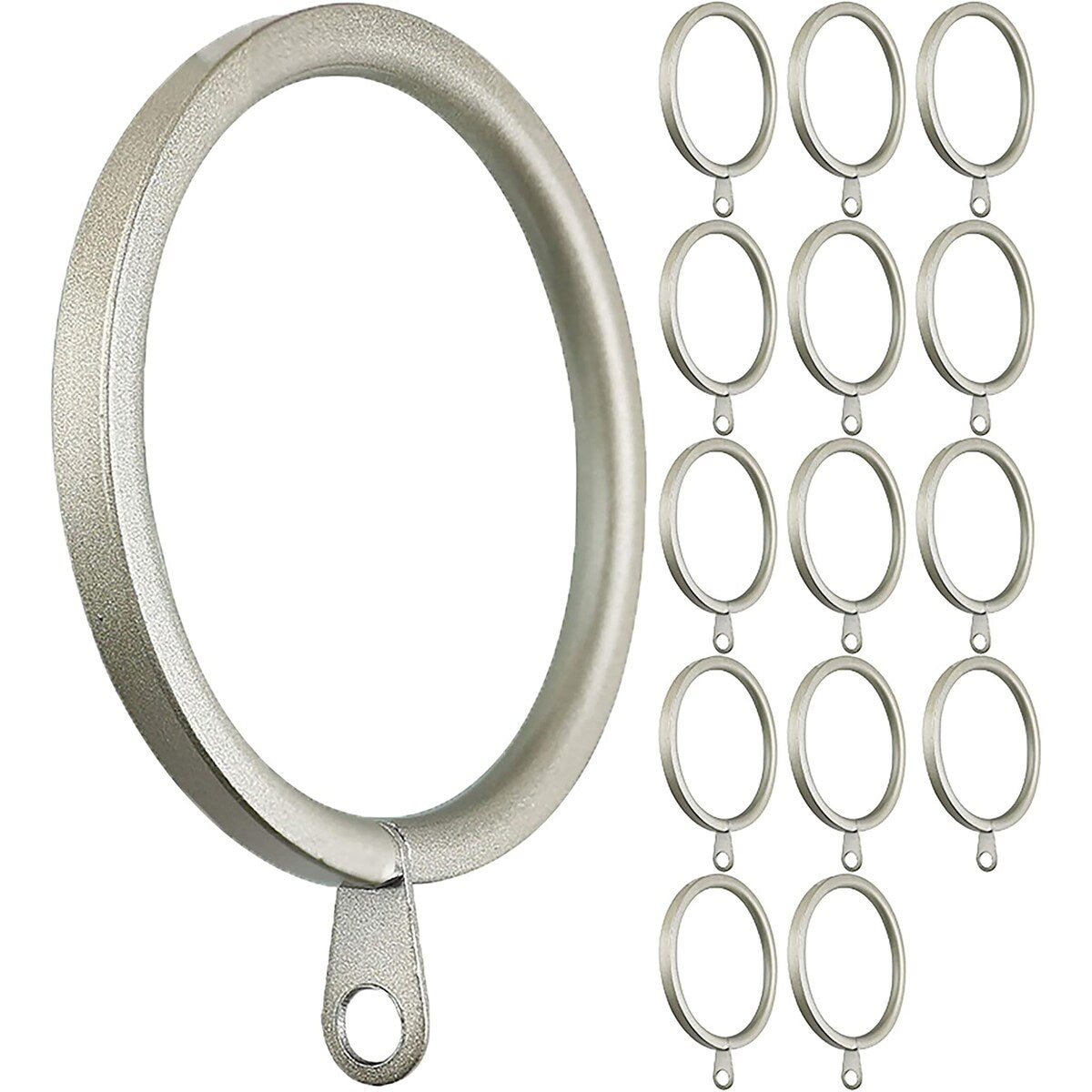 Meriville 1.5-Inch Inner Diameter Metal Flat Curtain Rings with Eyelets