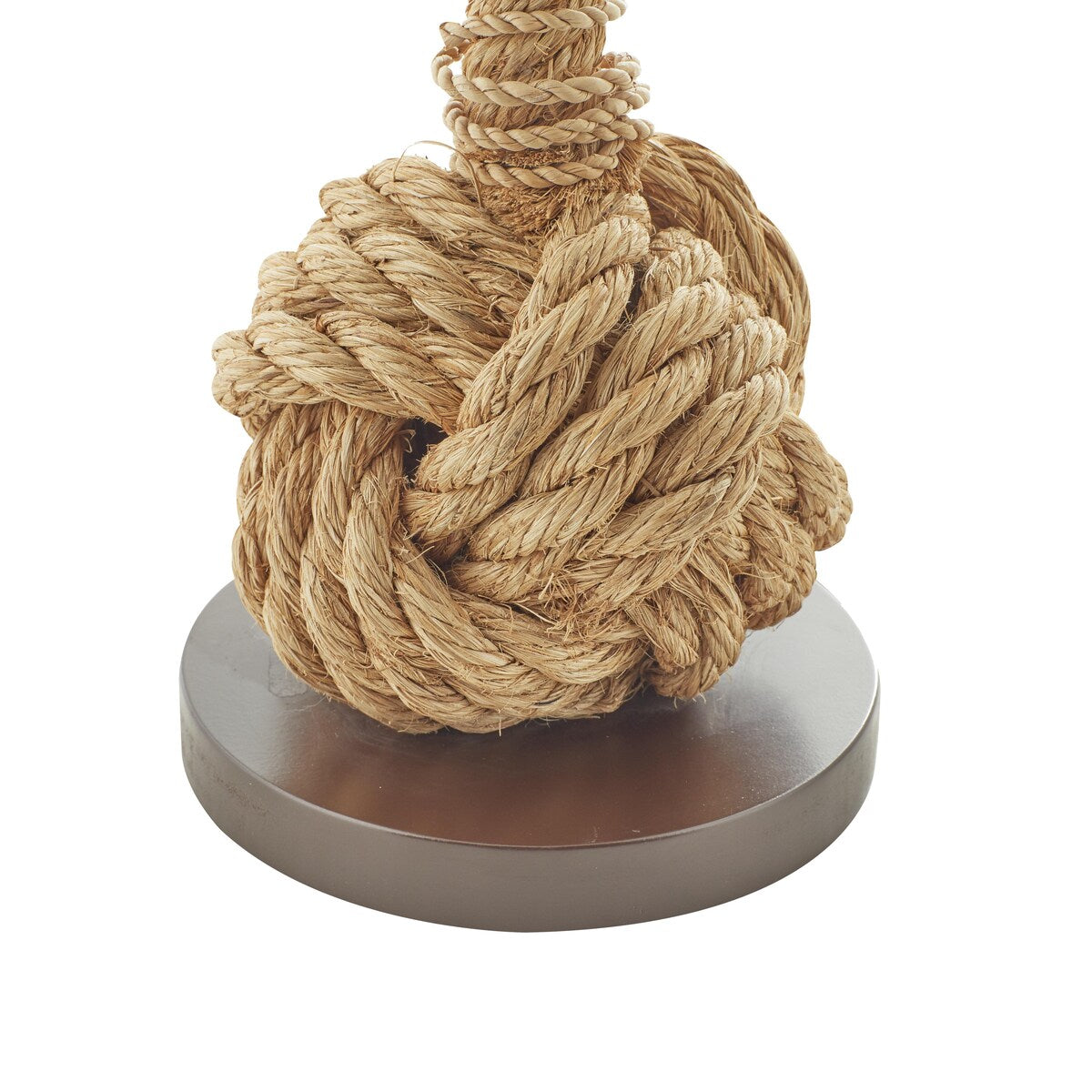 Jute Rope Twisted Rope Room Table Lamp with Linen Shade - Brown - Roche River Decor