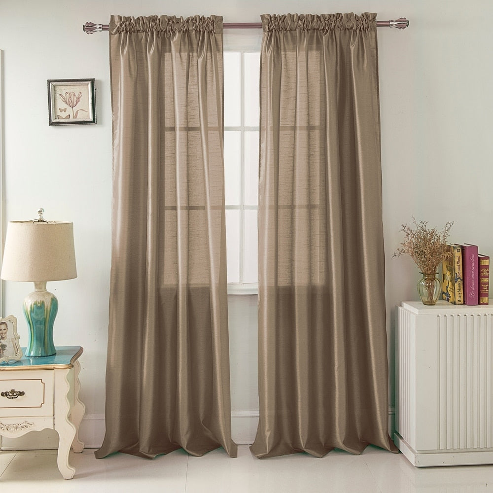 Porch & Den Eads Faux Silk 90-inch Rod Pocket Curtain Panel