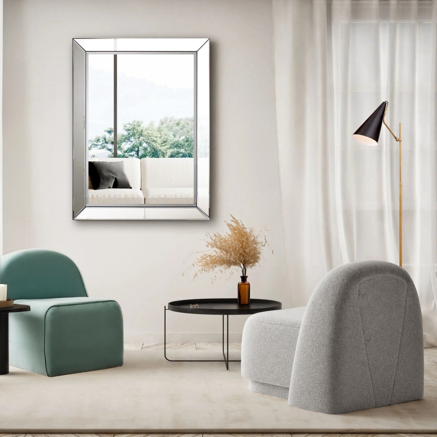 EPSILON Modern Beveled Rectangle Wall Mirror