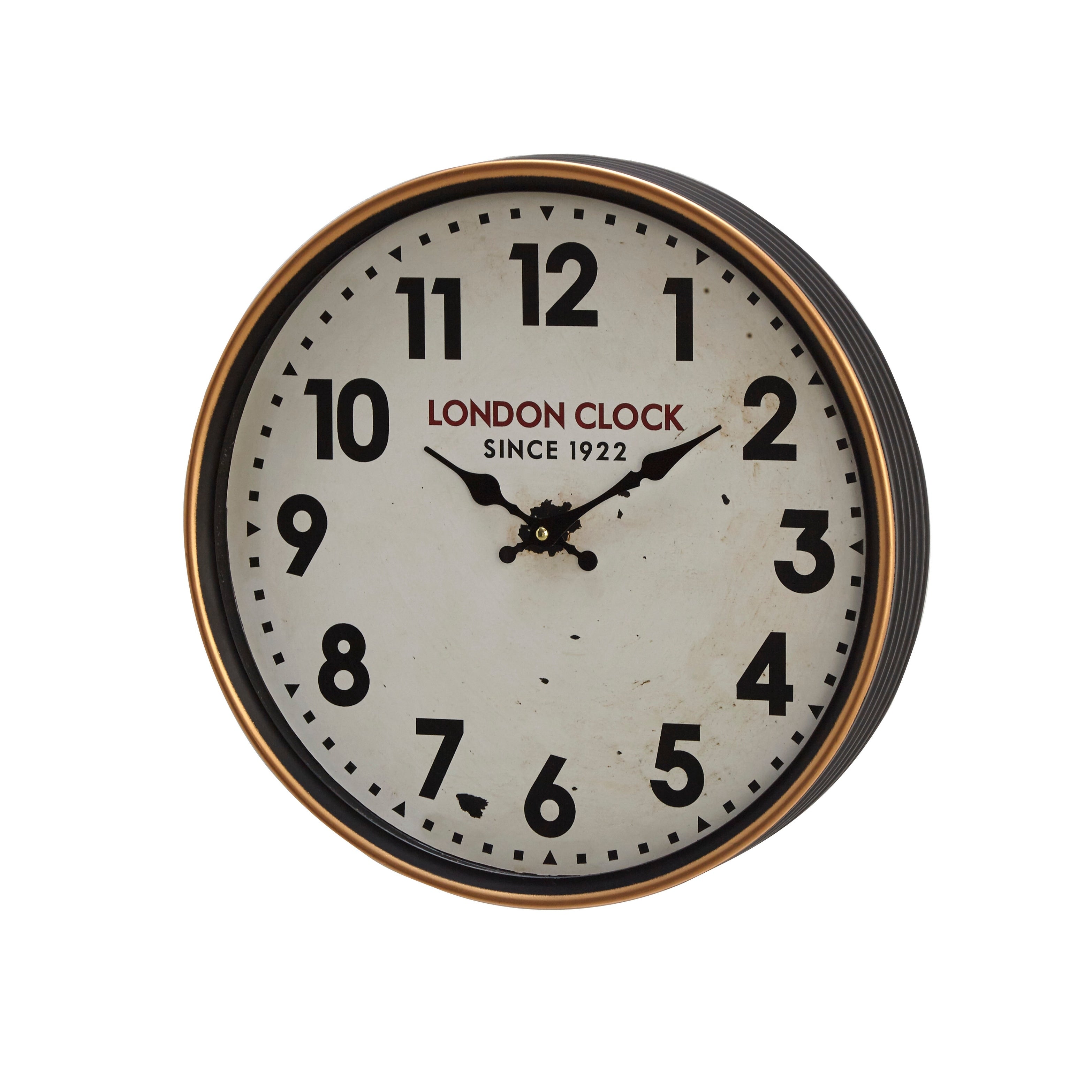 Black Iron Traditional Wall Clock No Theme 16 x 16 x 3