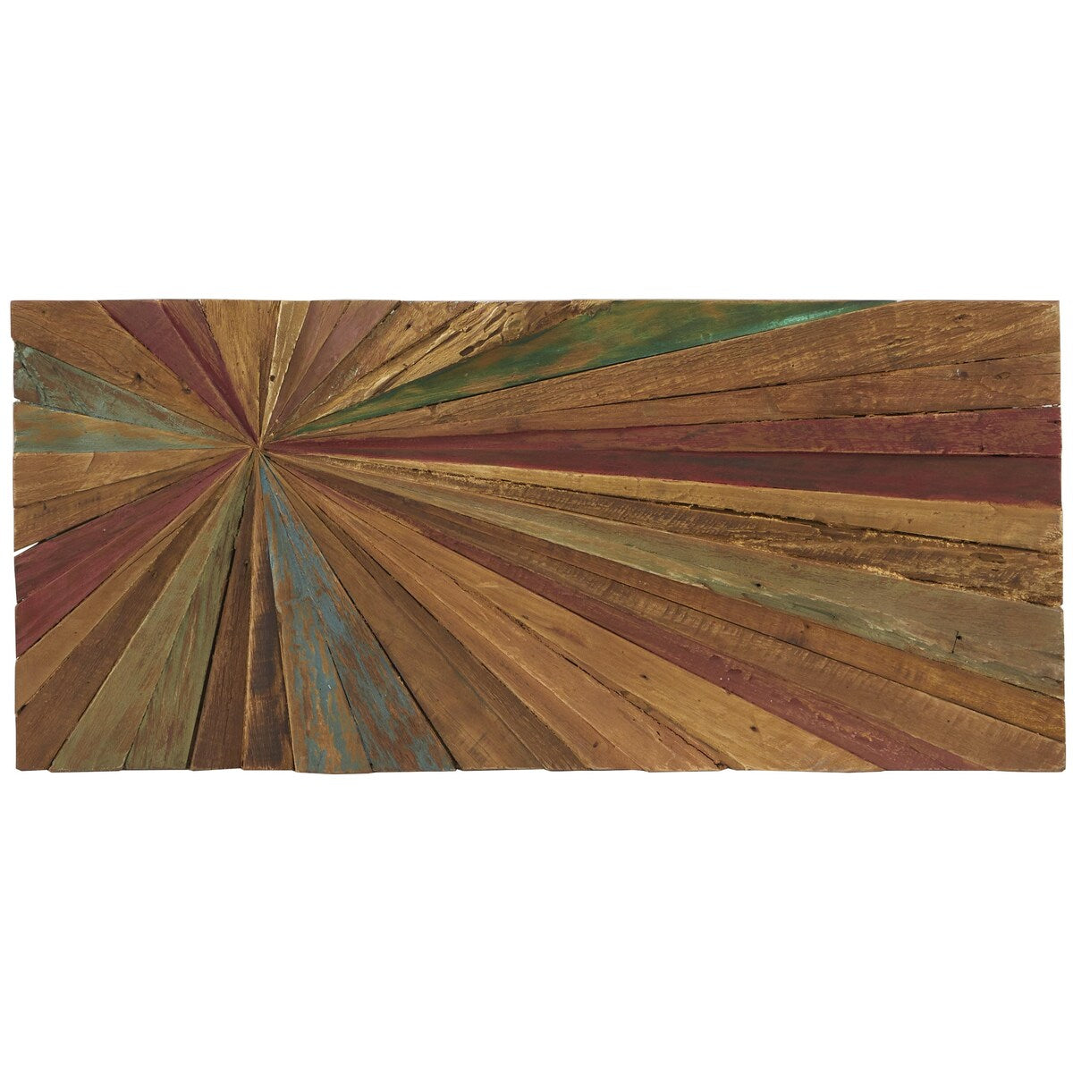 Teak Wood Starburst Handmade Radial Home Wall Decor - Brown - Roche River Decor