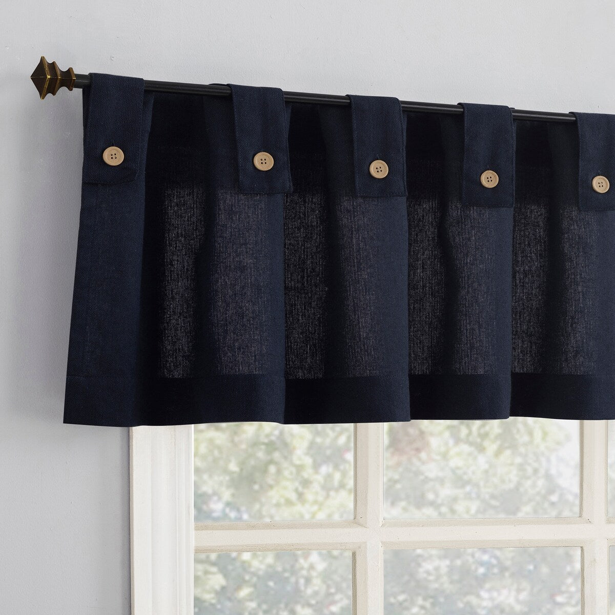 Archaeo Cotton Blend Button Tab Top Cafe Curtain Valance