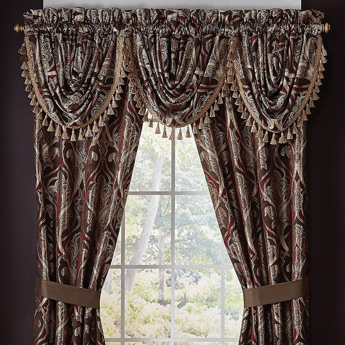 Croscill Bradney 48 x 33 Window Valance Chocolate - 48 x 33