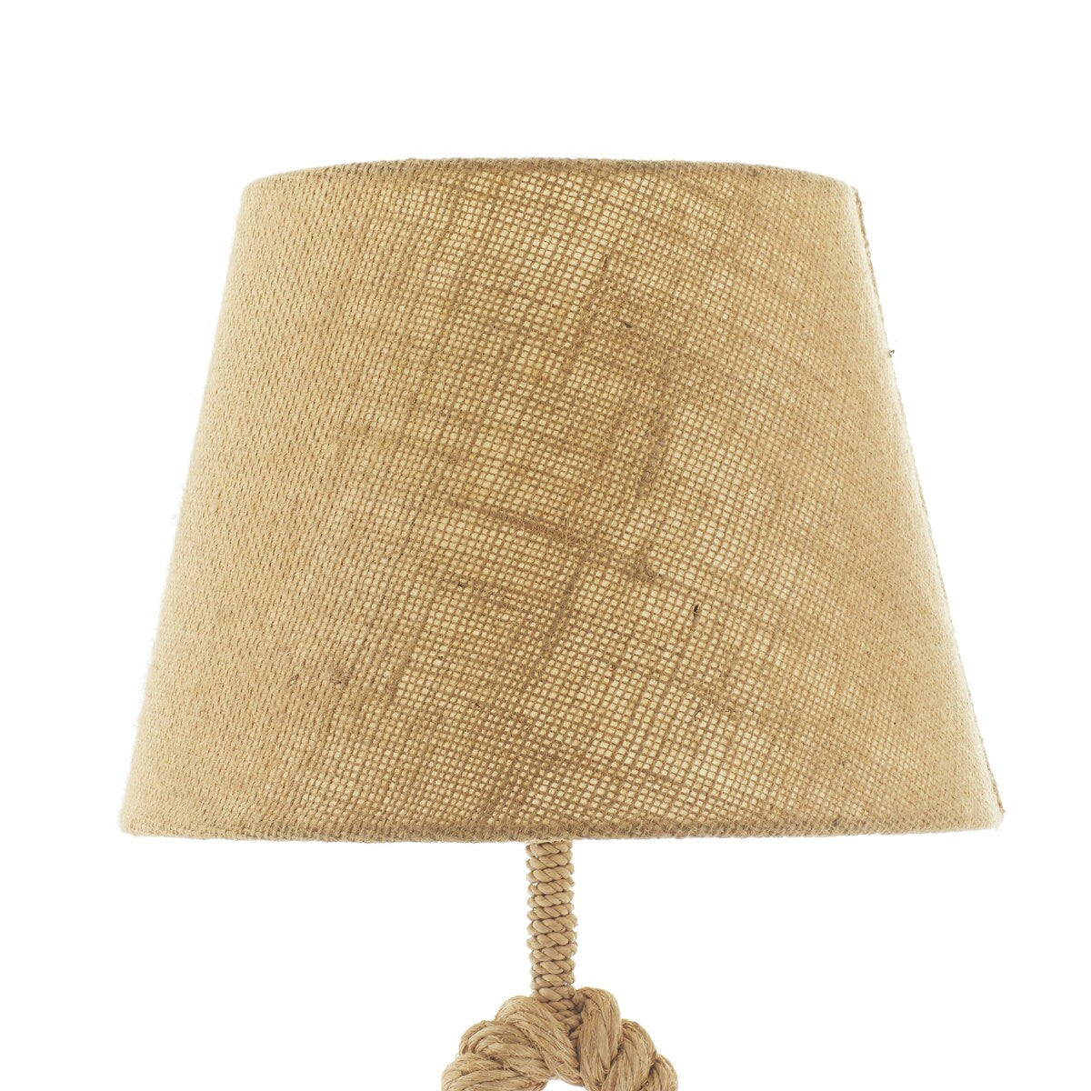 Jute Rope Twisted Rope Room Table Lamp with Linen Shade - Brown - Roche River Decor