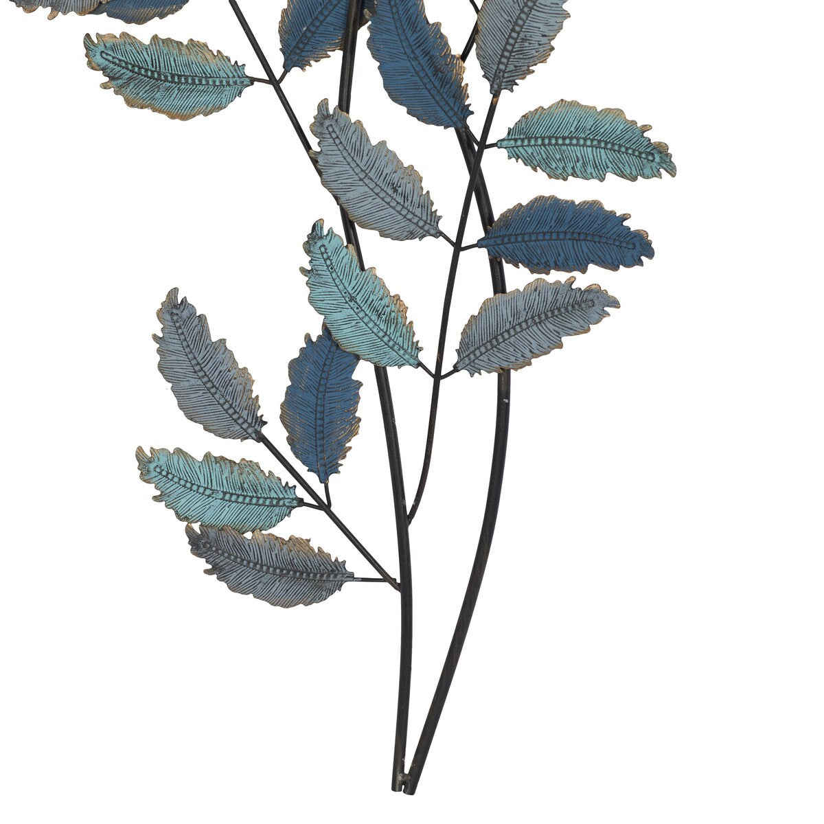 Metal Leaf Home Wall Decor - Blue - Roche River Decor