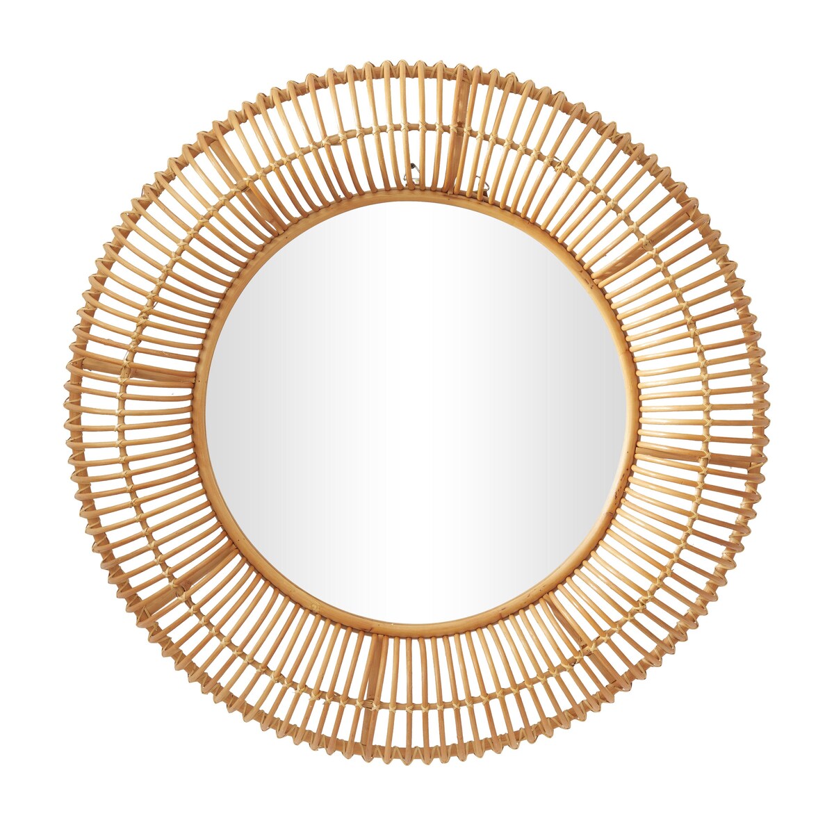 Rattan Handmade Woven Room Wall Mirror - Brown - Roche River Decor