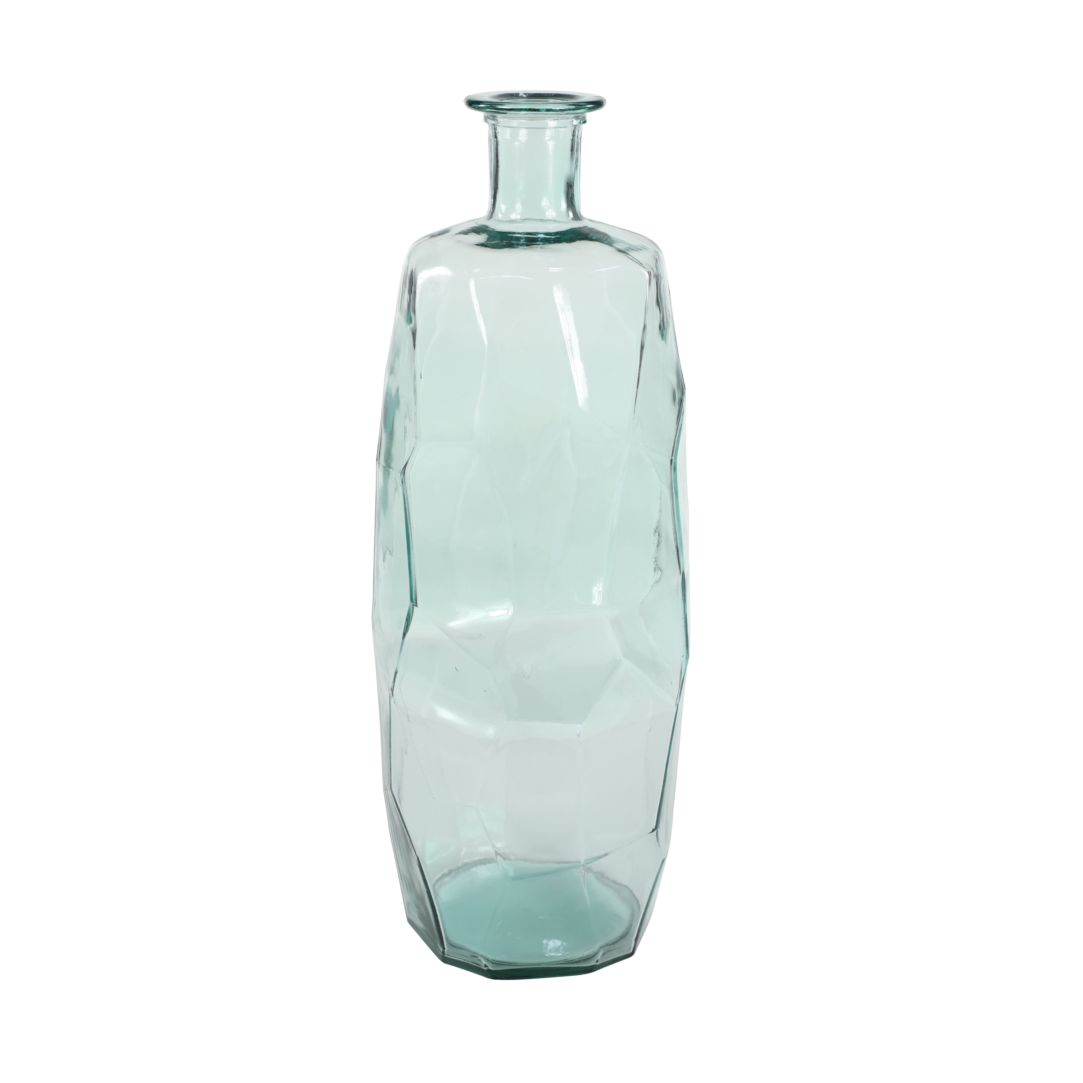 Recycled Glass Bottle Vase Collection Made in Spain - Multiple Sizes - Clear, Blue, Teal, Green