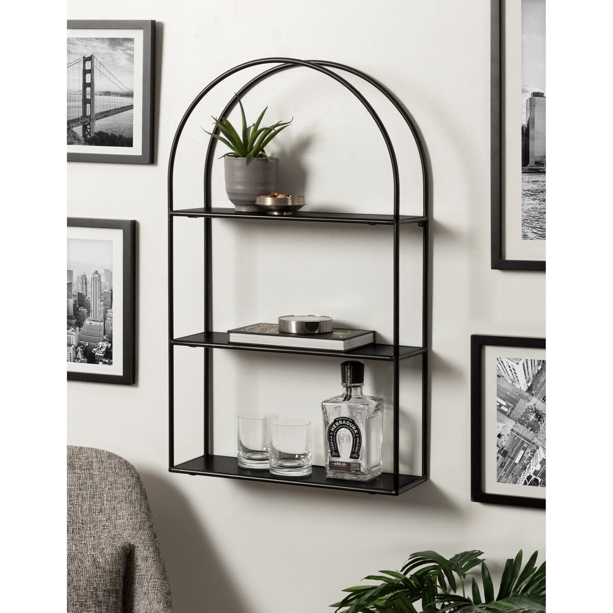 Kate and Laurel Monroe Metal Arch Shelf