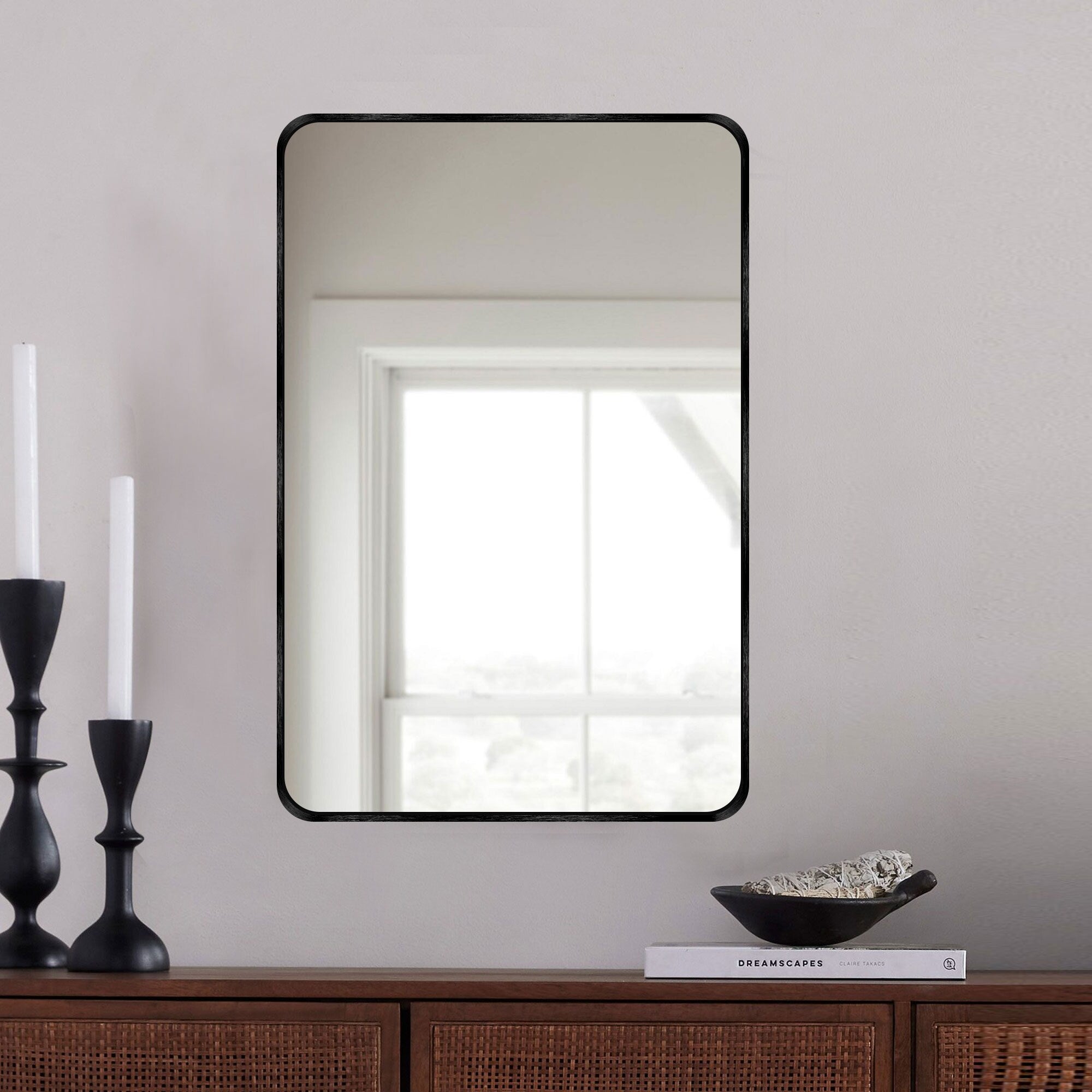 Wall Mount Bathroom Rectangle Vanity Mirror (Horizontal/Vertical)