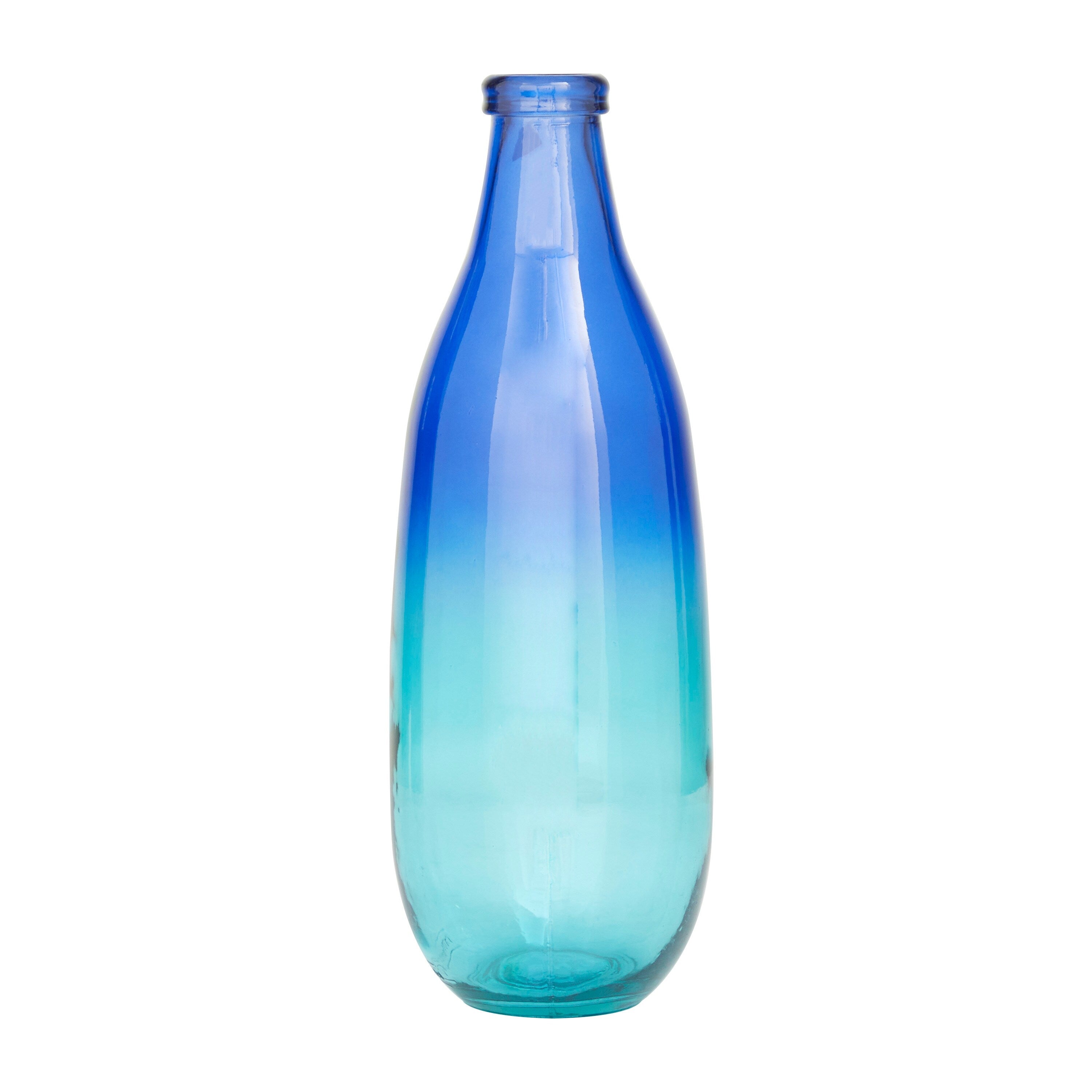 Recycled Glass Bottle Vase Collection Made in Spain - Multiple Sizes - Clear, Blue, Teal, Green