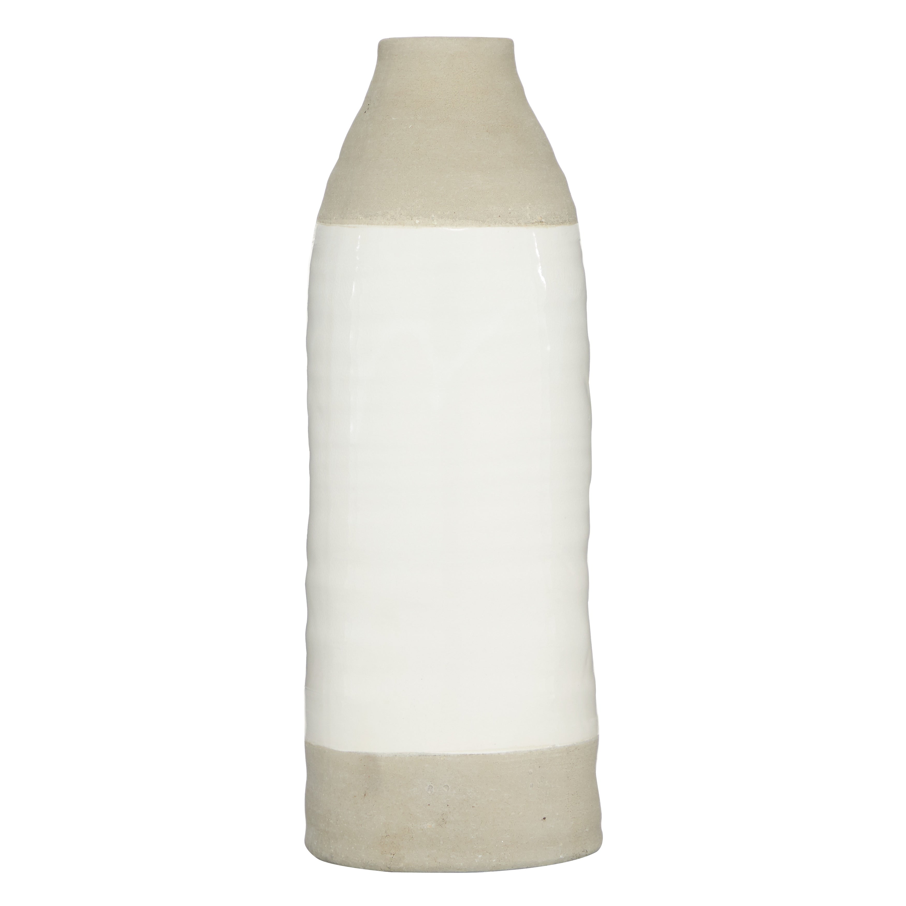 Gray Ceramic Vase with White Body