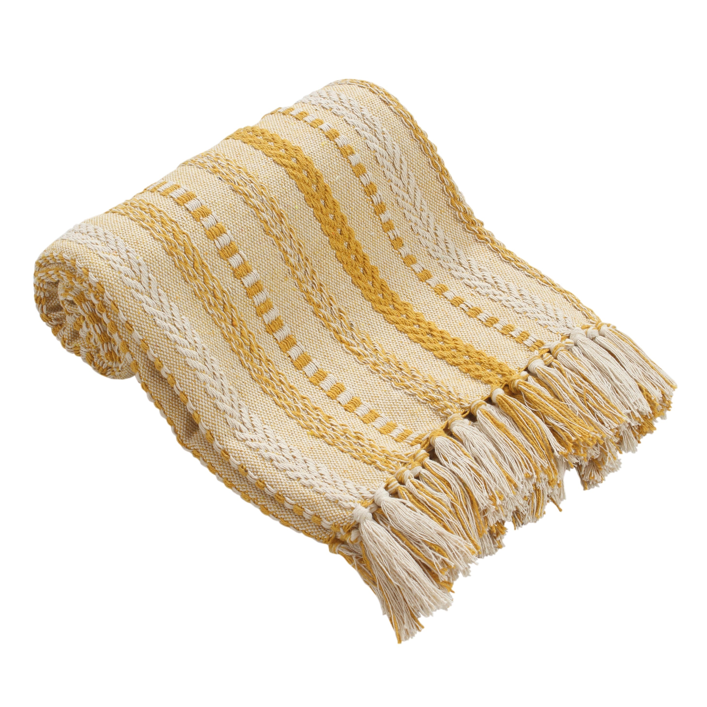 Premium Cotton Cozy Throw Blanket with Tassels - 50x60 Inches, All-Season Comfort