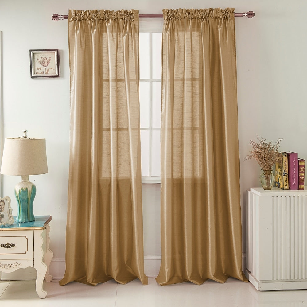 Porch & Den Eads Faux Silk 90-inch Rod Pocket Curtain Panel